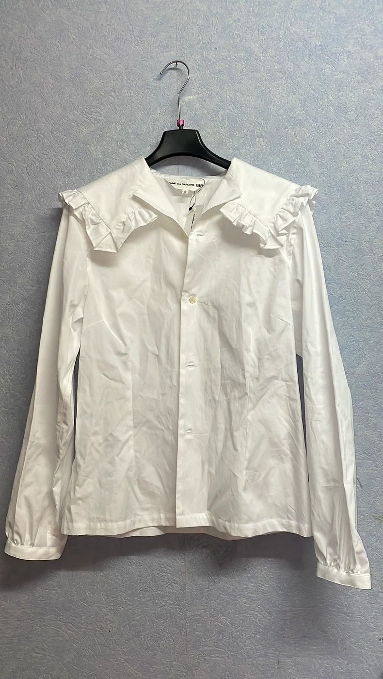 Comme des Garcons Comme Des Garcons White navy collar shirt Size XS / US 0-2 / IT 36-38 - 1 Thumbnail