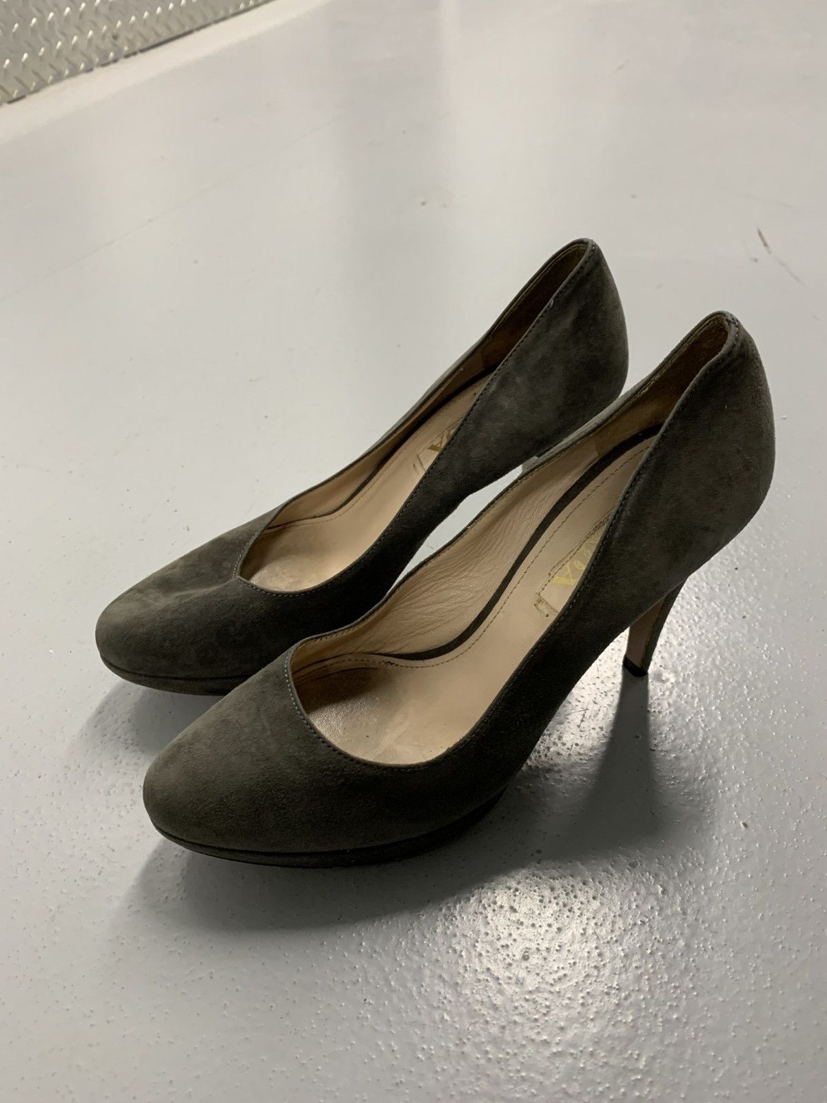 Prada Prada Olive Grey Suede Pumps - Size 36 US 6 Size US 6 / IT 36 - 1 Thumbnail