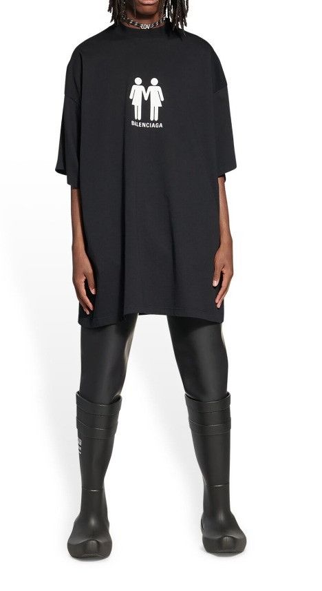 Balenciaga o1bcso1str0125 Pride 22 T-Shirt Oversized in Black Size US L / EU 52-54 / 3 - 5 Thumbnail