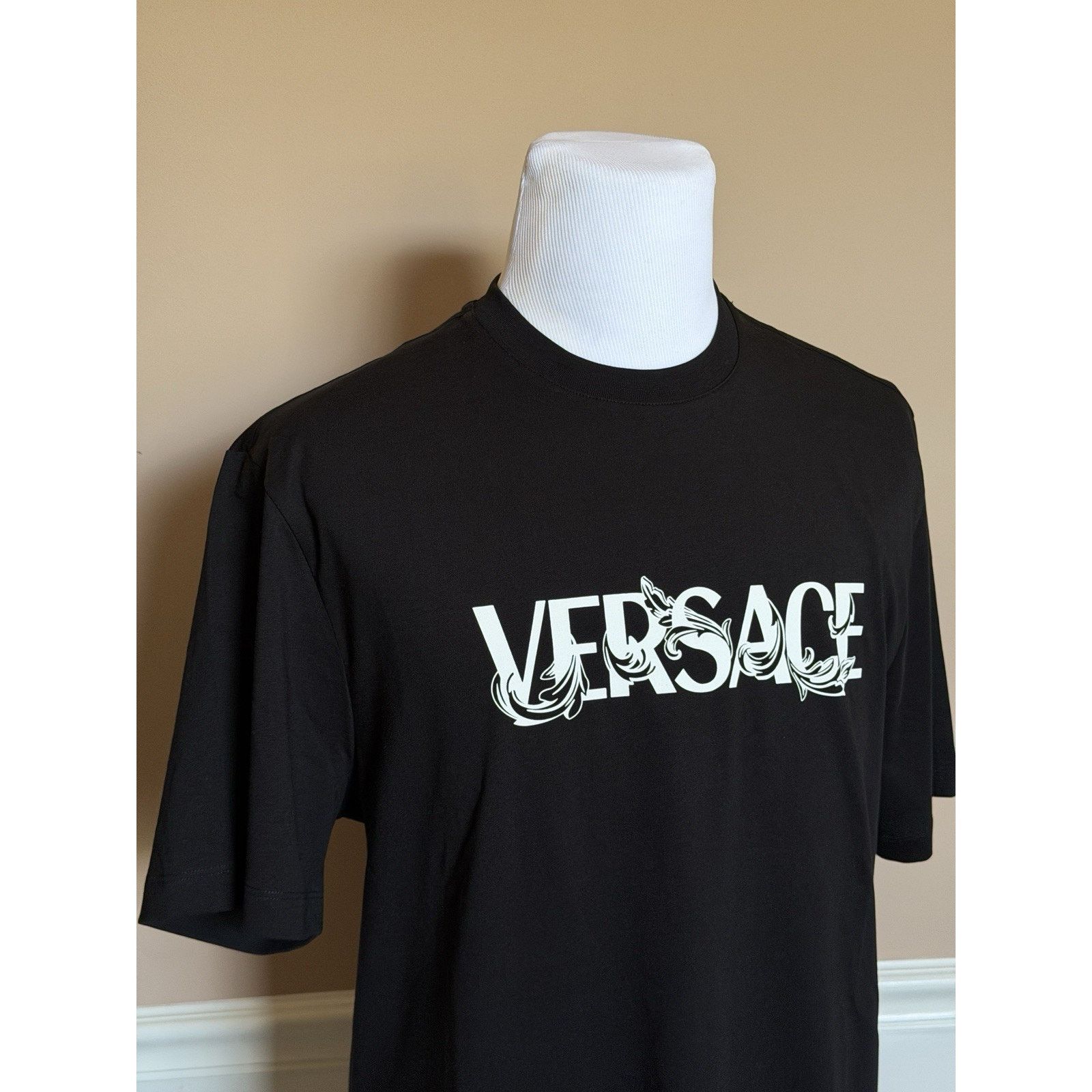 Versace Versace Print Cotton Jersey T-Shirt Black/White M 1014427 Size US M / EU 48-50 / 2 - 3 Thumbnail