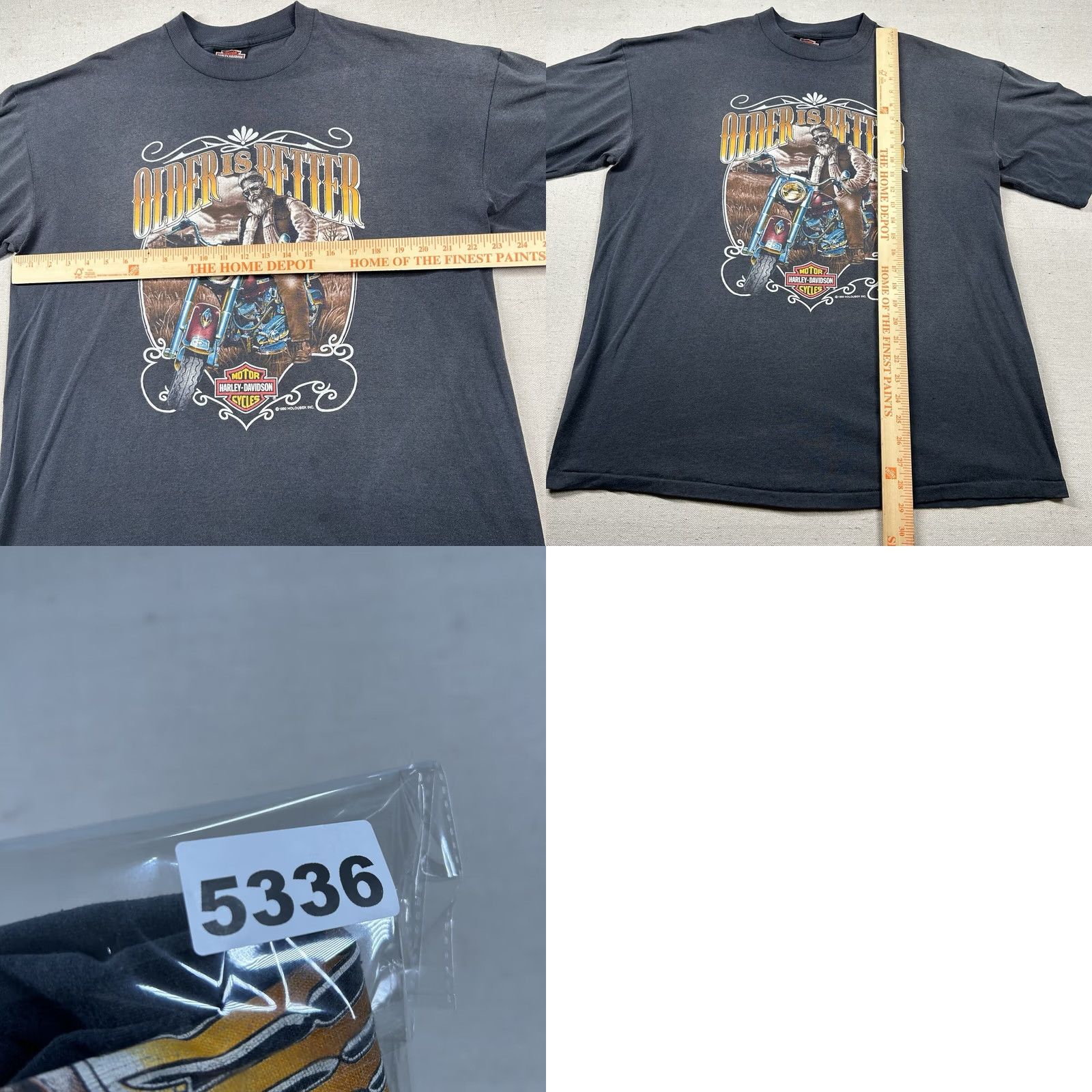 Harley Davidson VINTAGE Harley-Davidson Shirt Mens 2XL Graphic Print 90s Motorcycle Black Crew Neck Short Sleeve T-Shirt Holiday Eureka CA Mens Size US XXL / EU 58 / 5 - 9 Thumbnail