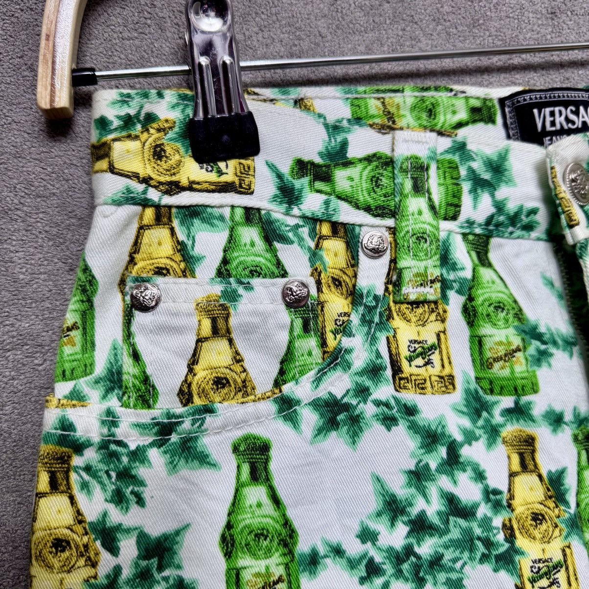 Versace × Versace Jeans Couture With Tag 1990s Versace Jeans Couture Perfume Bottle Print Size 28" / US 6 / IT 42 - 11 Thumbnail