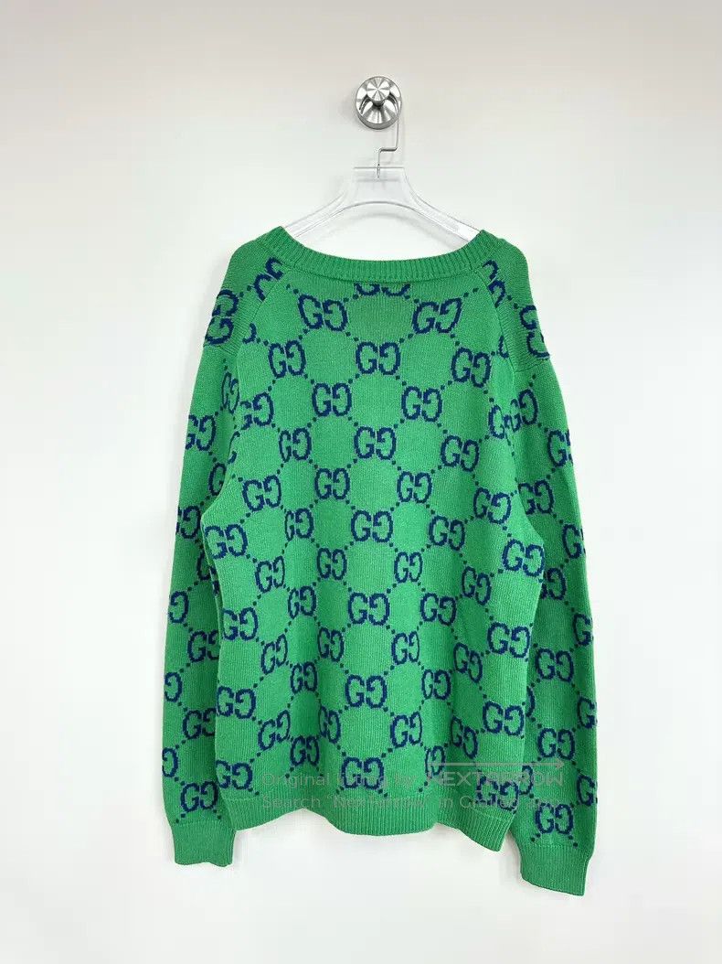 Gucci Gucci Green double G full-print knitted cardigan jacket Size L / US 10 / IT 46 - 2 Thumbnail