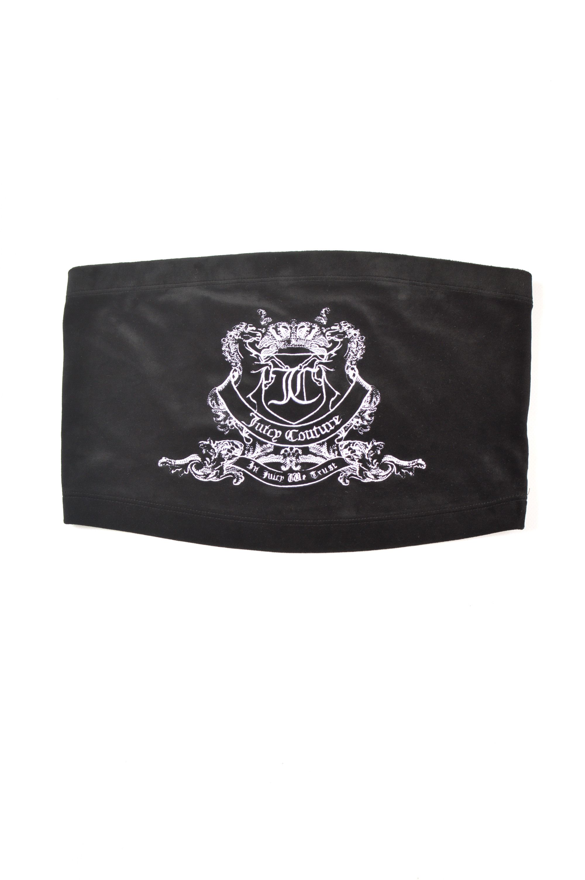 Juicy Couture × Vintage Juicy Couture Vintage Big Logo Black Velour Cropped Top Size M / US 6-8 / IT 42-44 - 1 Thumbnail