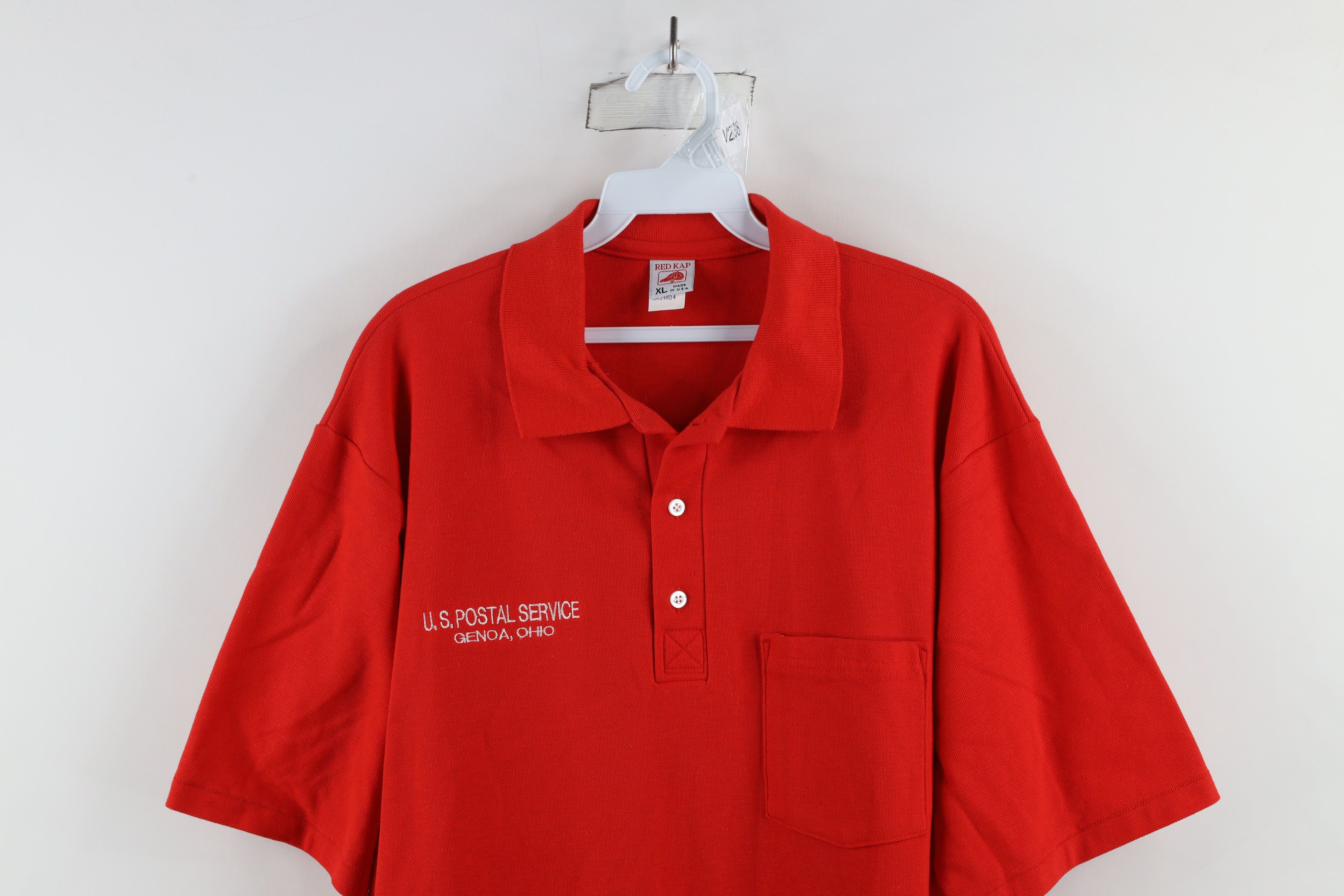 Vintage Vintage 90s Streetwear Service Ohio Polo Shirt Red USA Size US XL / EU 56 / 4 - 2 Thumbnail
