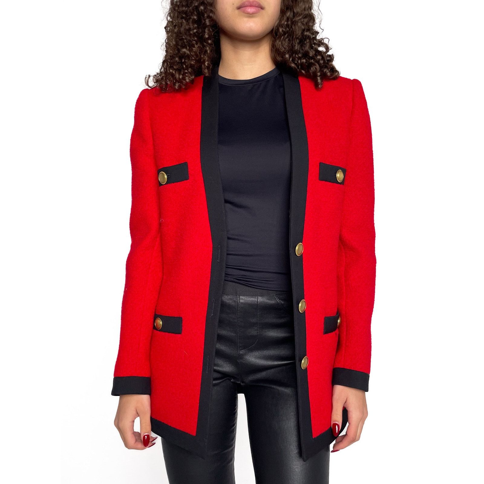 Yves Saint Laurent Red Blazer Size S / US 4 / IT 40 - 2 Thumbnail