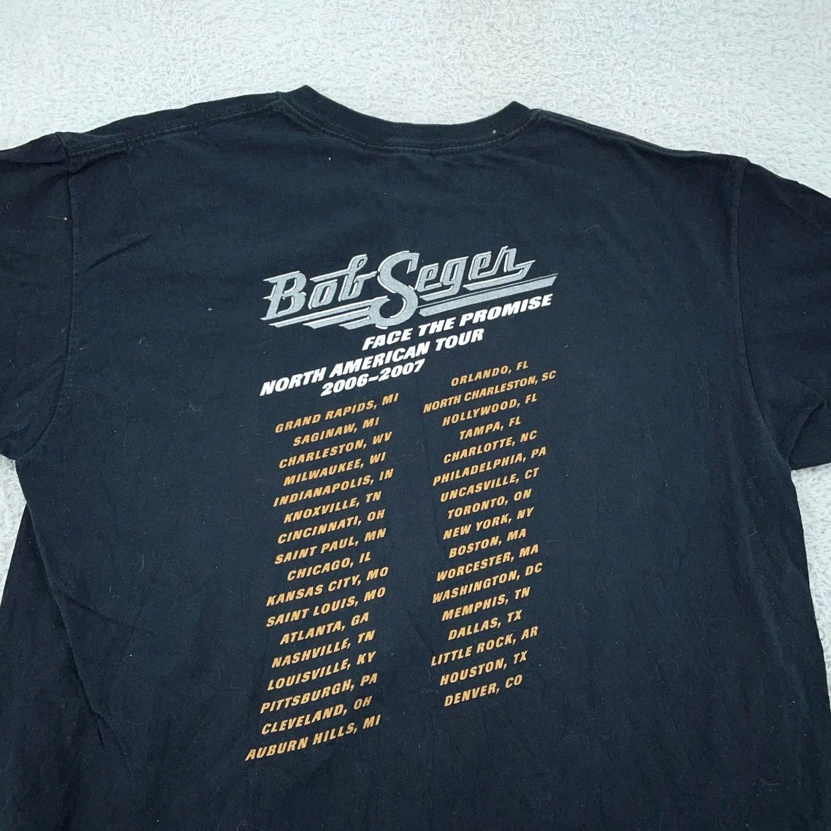 Anvil Vtg Bob Seger Face the Promise Tour Concert T-Shirt Mens L Black 2006-2007 Rock Shirt XS? Size US L / EU 52-54 / 3 - 4 Thumbnail
