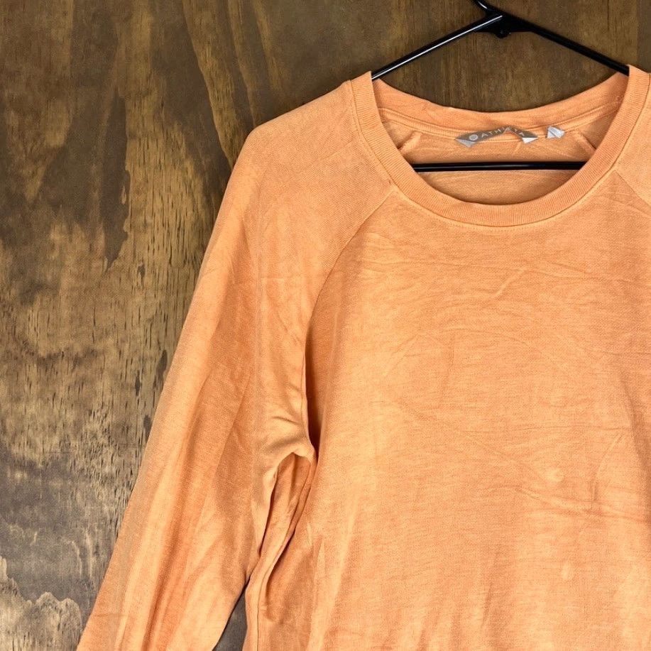 Athleta Athleta Sweater Orange Coaster Luxe Recover Modal Blend Small Womens Crew Neck Long Sleeve Pullover Knit Solid Fall Winter Casual Workwear Size S / US 4 / IT 40 - 4 Thumbnail