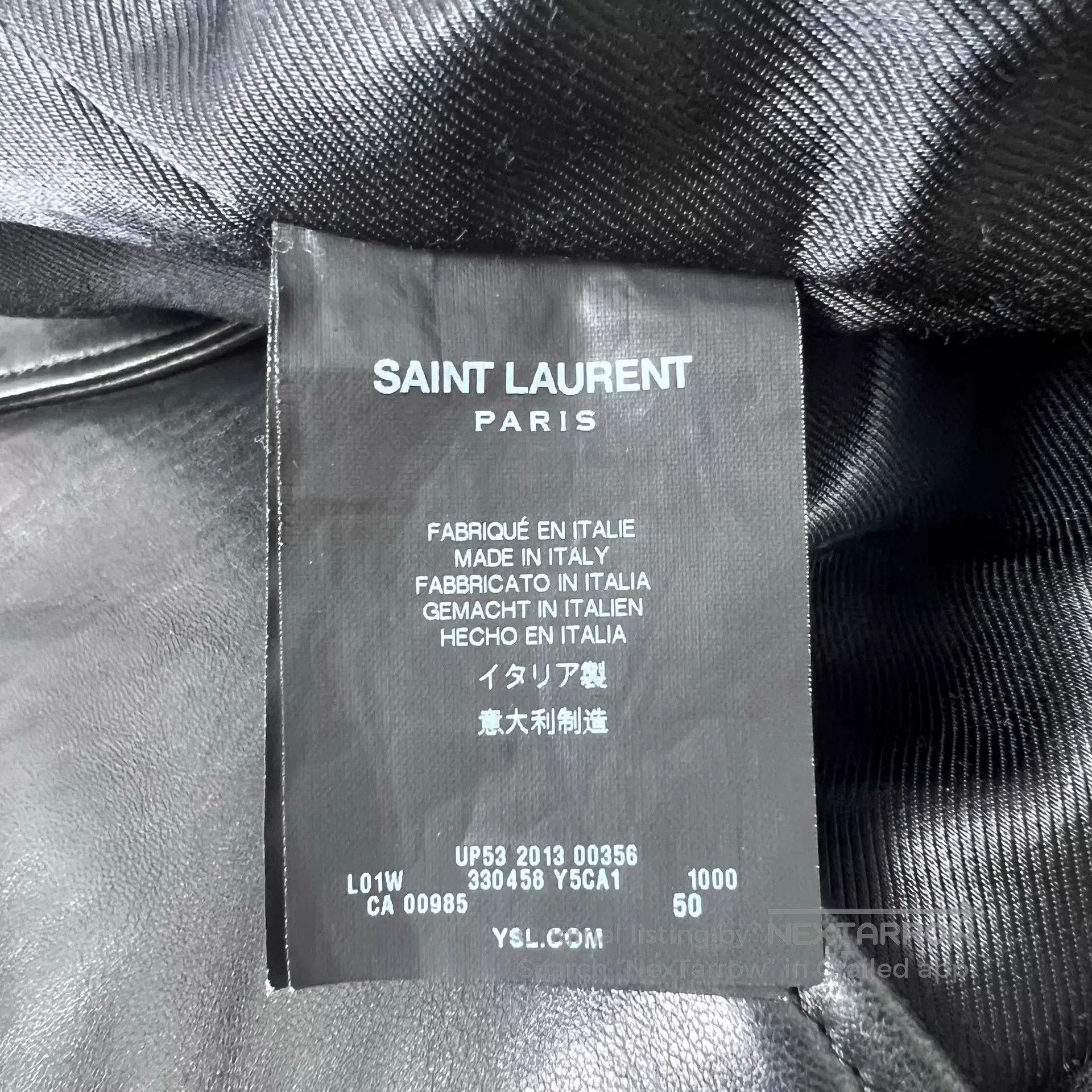 Saint Laurent Paris Black Leather Biker Jacket. Size US M / EU 48-50 / 2 - 5 Thumbnail
