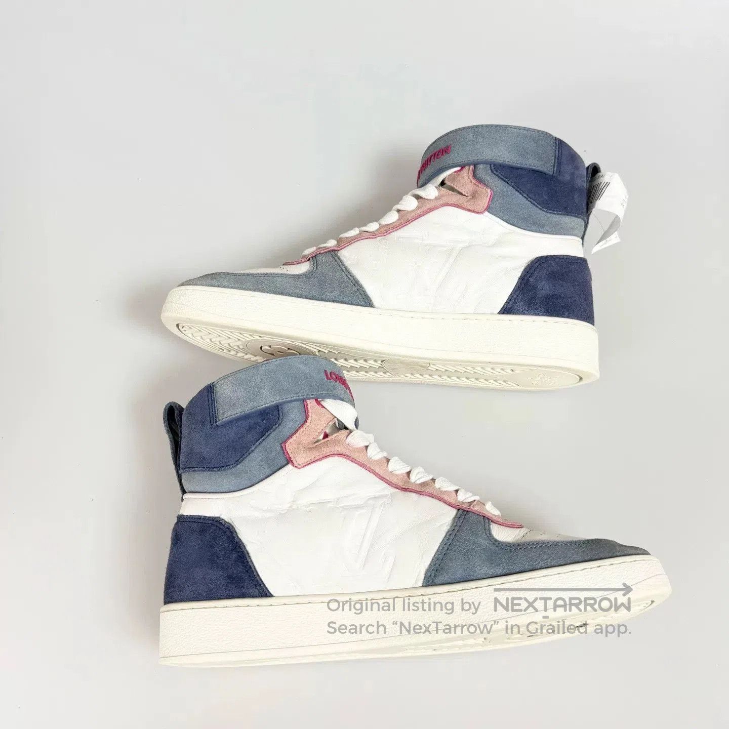 Louis Vuitton Louis Vuitton Blue Pink High Top Sneakers. Size US 5.5 / IT 35.5 - 3 Thumbnail