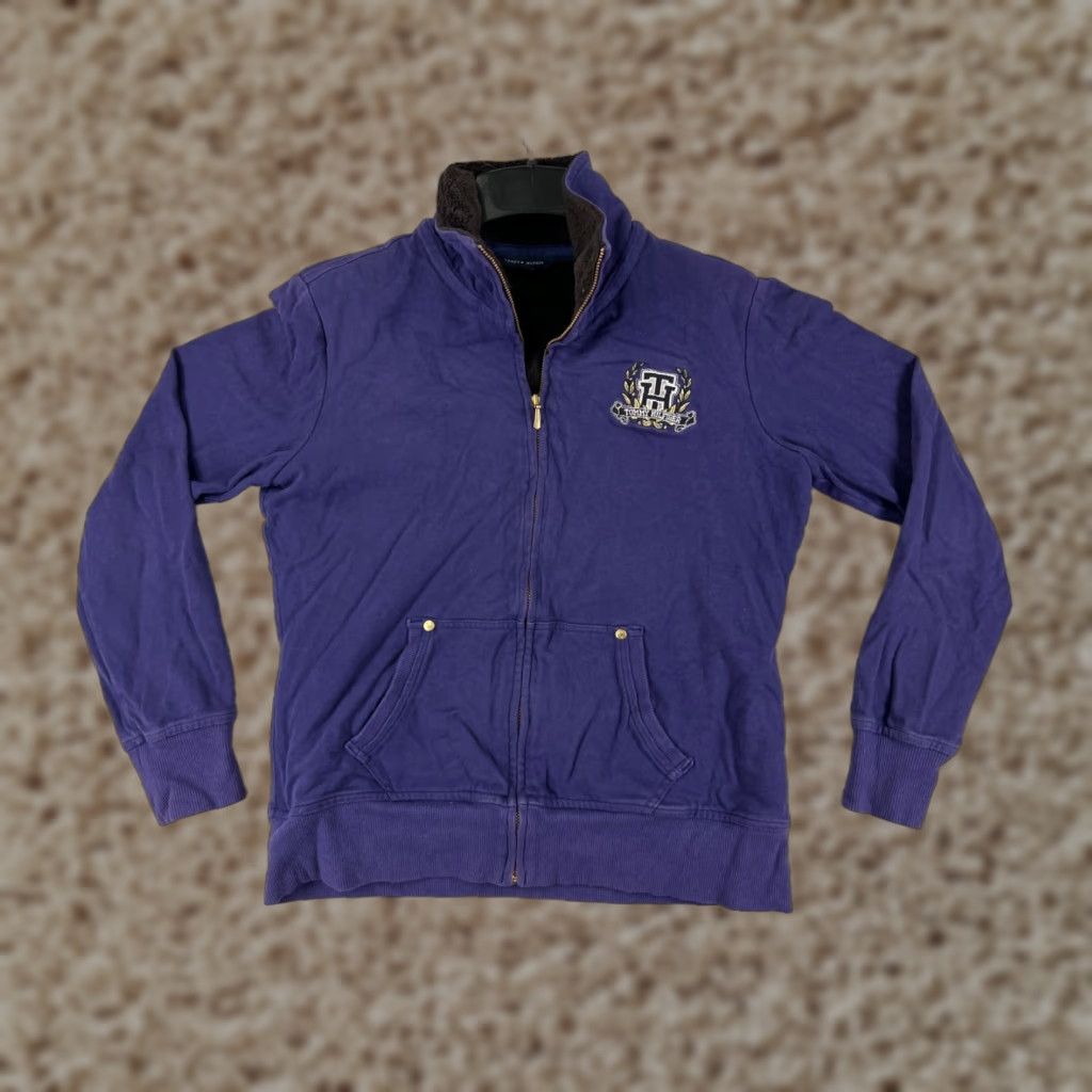Tommy Hilfiger Tommy Hilfiger Jacket Women Medium Purple Zip Fleece Mock Neck Cozy Casual Size M / US 6-8 / IT 42-44 - 1 Thumbnail
