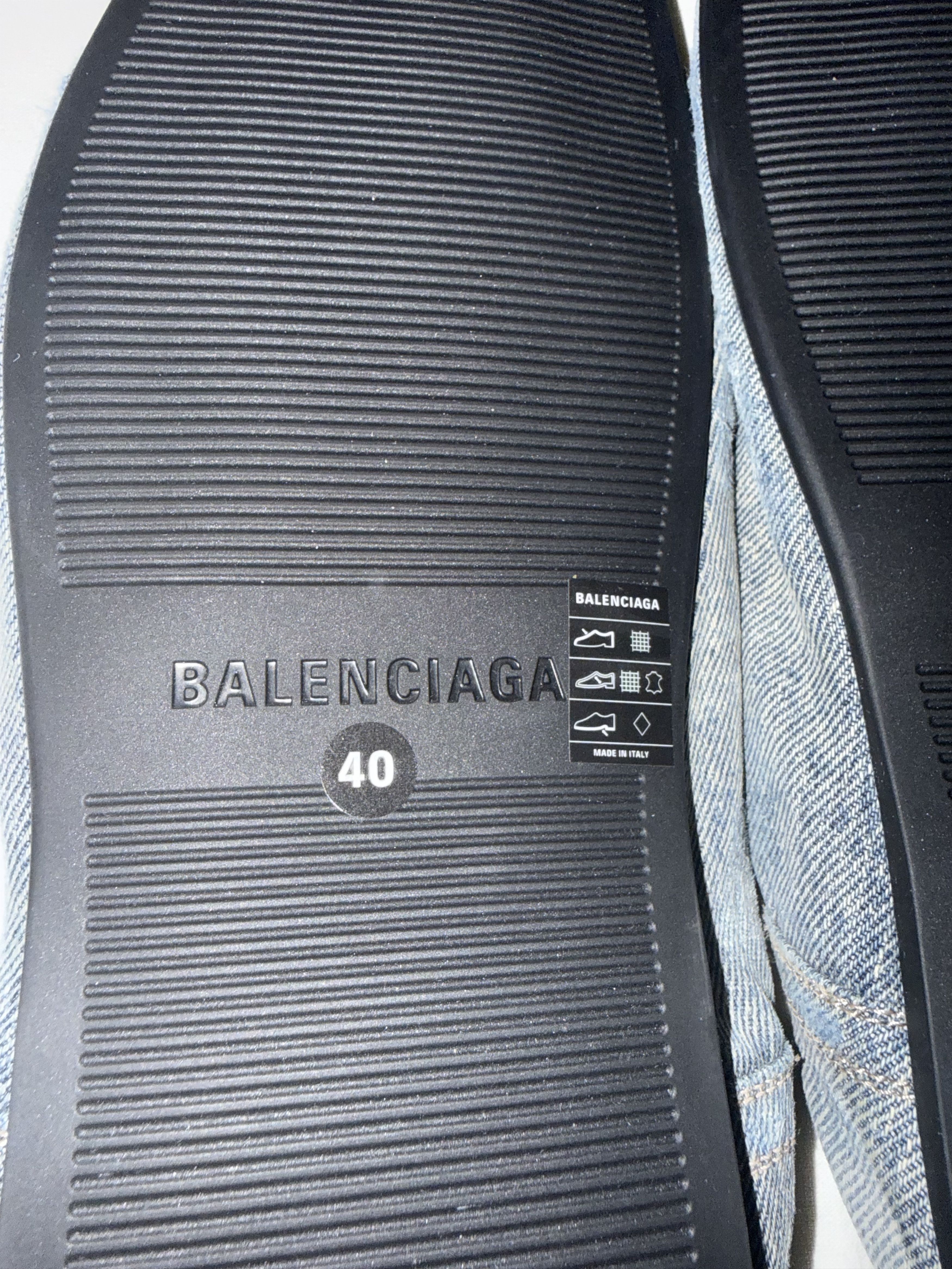 Balenciaga Calfskin Denim Babouche Mules Size US 7 / EU 40 - 16 Thumbnail