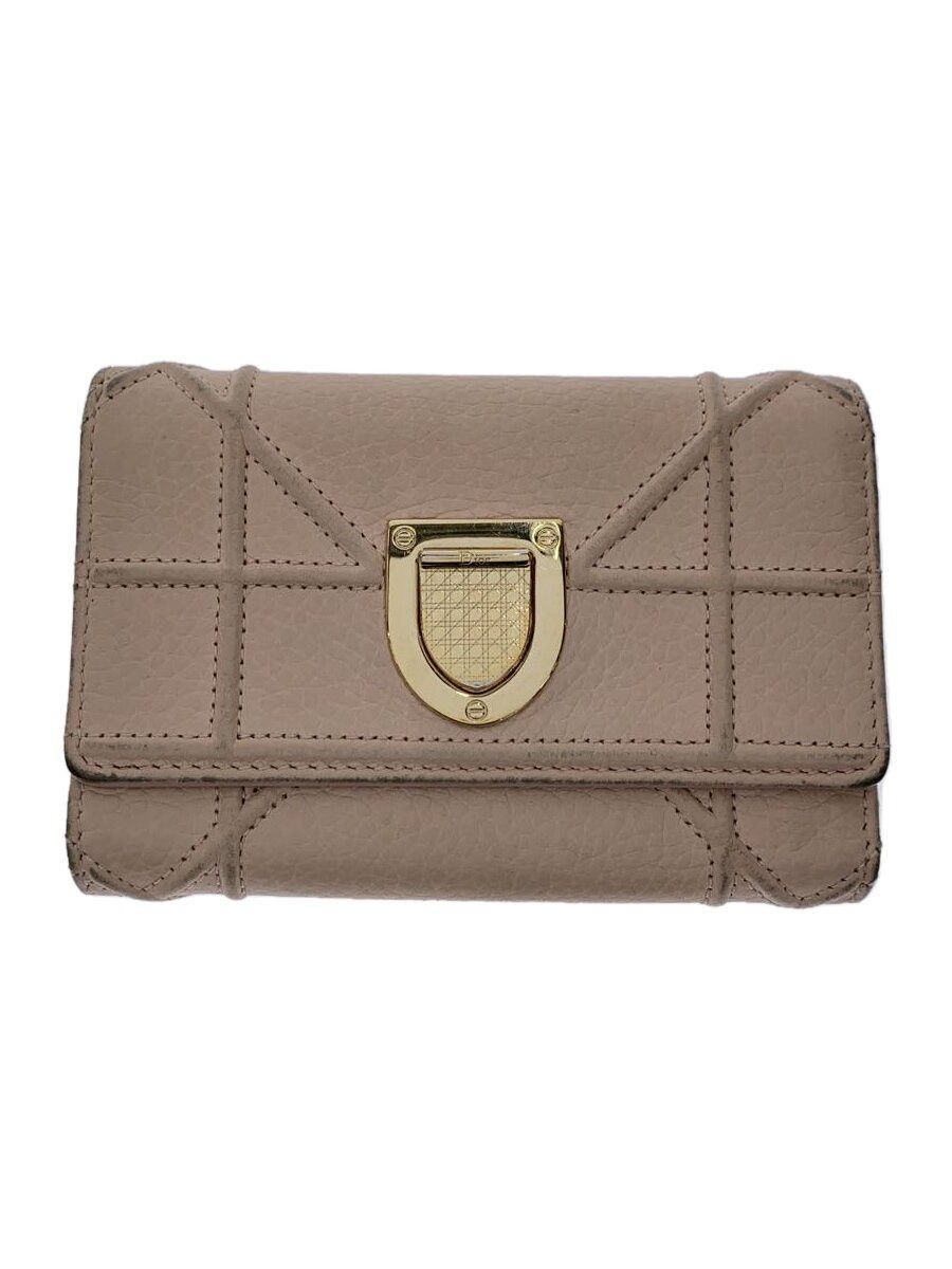 Dior Dior Leather Tri-Fold Wallet Pink Size ONE SIZE - 1 Thumbnail