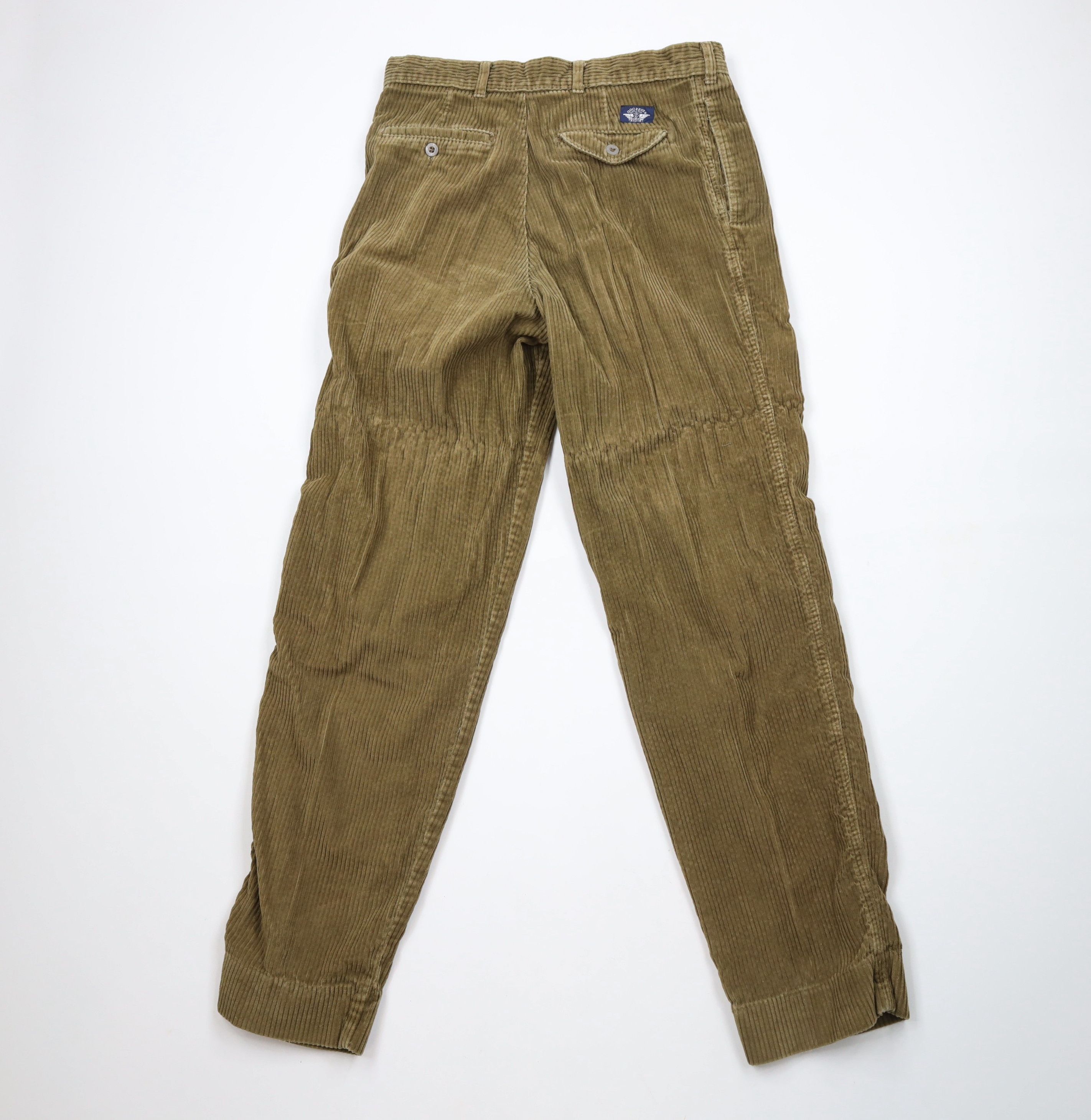 Vintage Vintage 90s Streetwear Pleated Corduroy Chino Pants Green Size US 32 / EU 48 - 7 Thumbnail