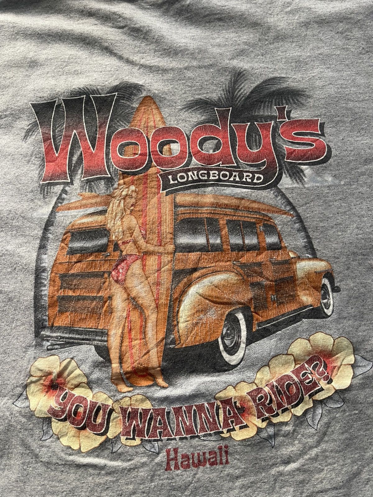 Vintage VINTAGE WOODY’S LONGBOARD HAWAII TEE VERY RARE Size US L / EU 52-54 / 3 - 2 Thumbnail