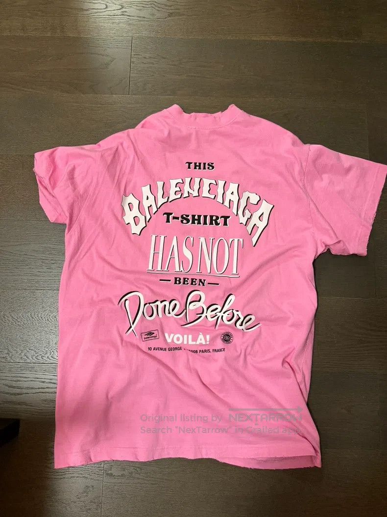 Balenciaga Balenciaga Pink Foamed Letter Short Sleeve T-Shirt, Size 1 Size US S / EU 44-46 / 1 - 2 Thumbnail