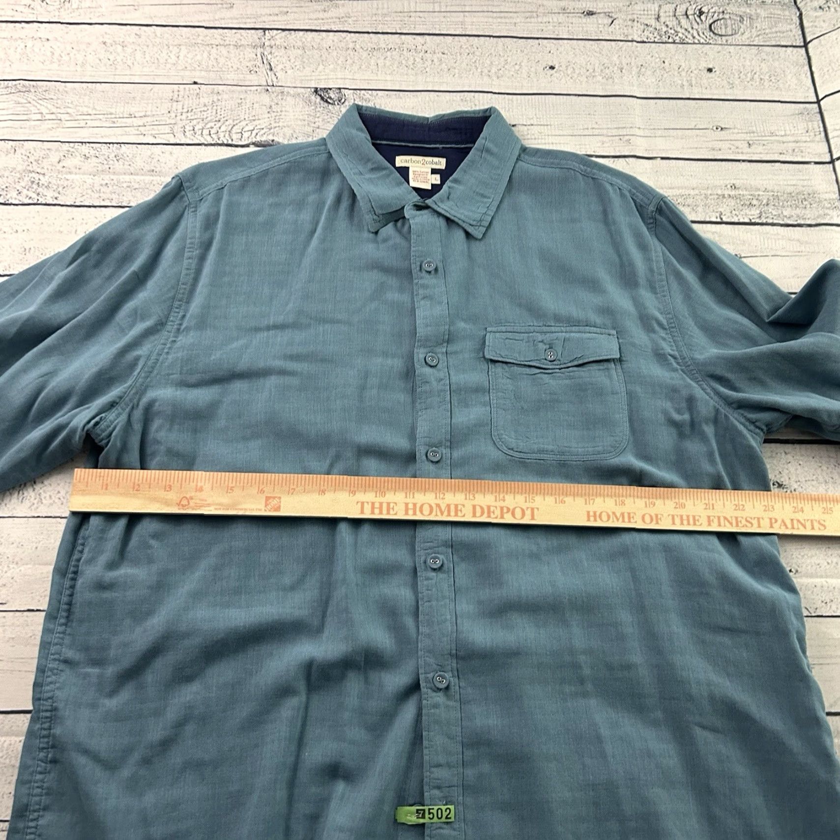 Carbon2Cobalt VINTAGE Carbon 2 Cobalt Shirt Long Sleeve Button Front 100% Cotton Men's Large Blue Size US L / EU 52-54 / 3 - 4 Thumbnail