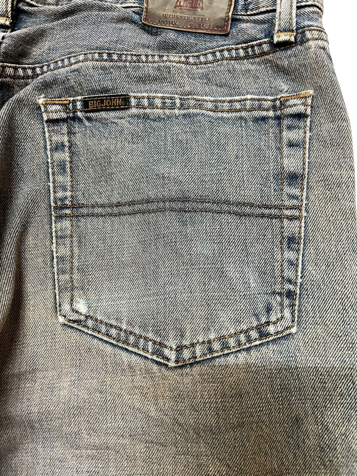 Big John Vintage Big John Baggy Blue Black Distressed Denim Size US 33 - 7 Thumbnail