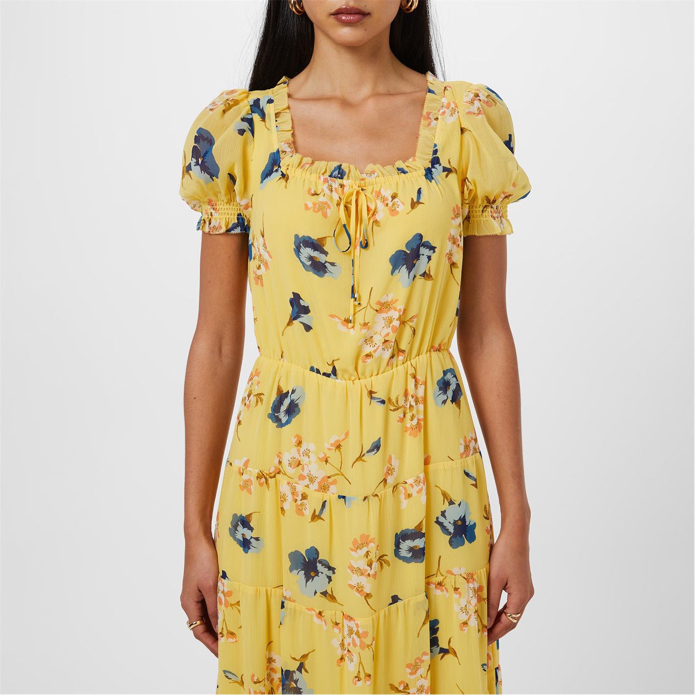 Lauren Ralph Lauren o1g2r1mq0825 Floral Georgette Puff-Sleeve Midi Dress Size XS / US 0-2 / IT 36-38 - 5 Thumbnail
