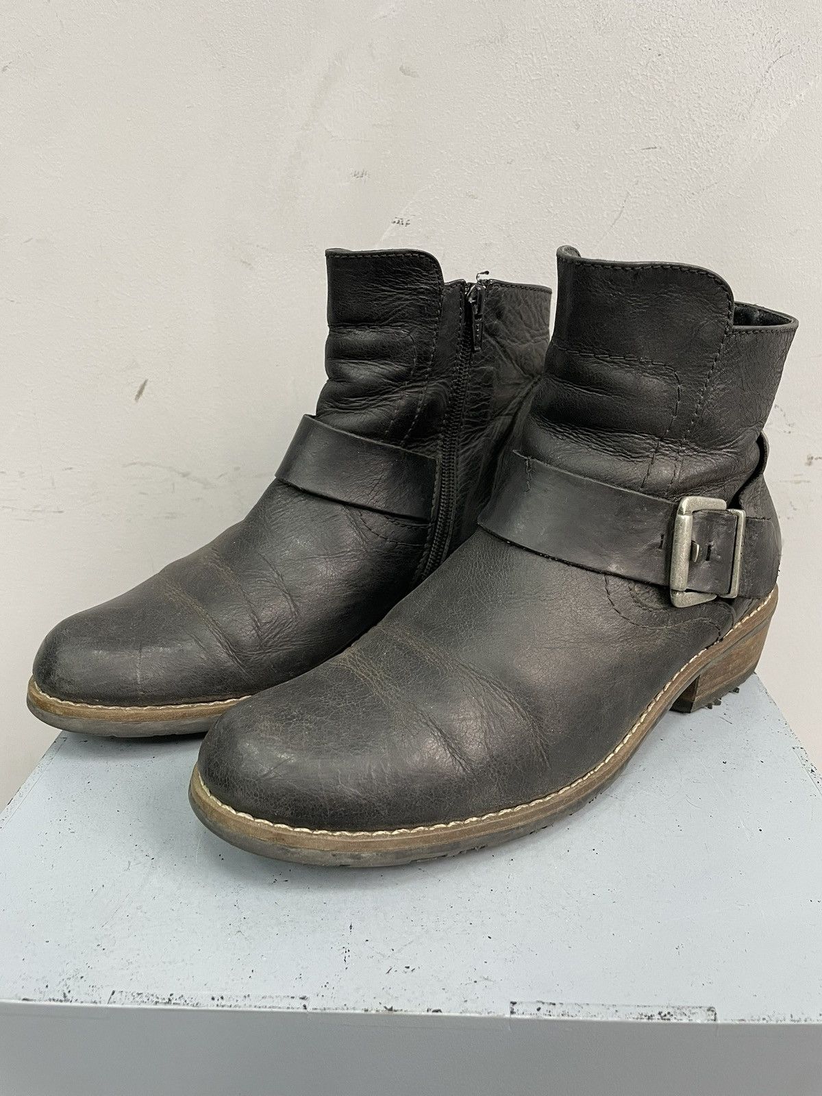 A.S.98 Western 90s Leather Buckle Ankle Boots Workwear Style Size US 7.5 / EU 40-41 - 4 Thumbnail