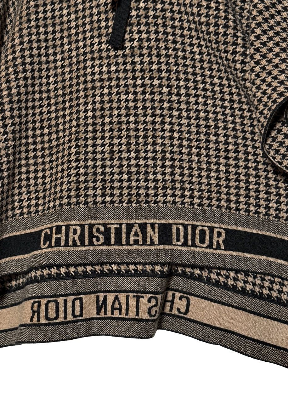 Dior Dior Houndstooth Logo Hooded Cashmere Poncho Sweater Size S / US 4 / IT 40 - 4 Thumbnail