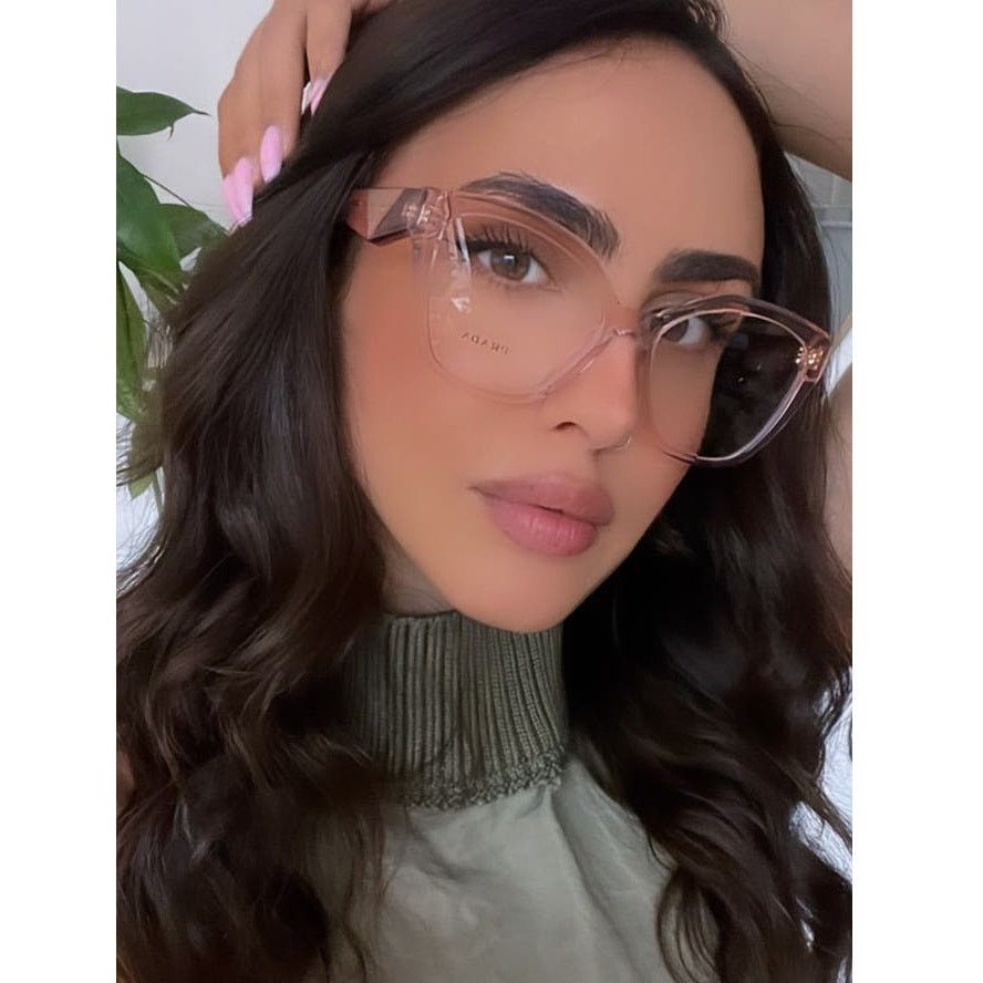 Prada NEW Prada PR20V Eyeglasses Frames in Peach Pink Transparent Size ONE SIZE - 1 Thumbnail