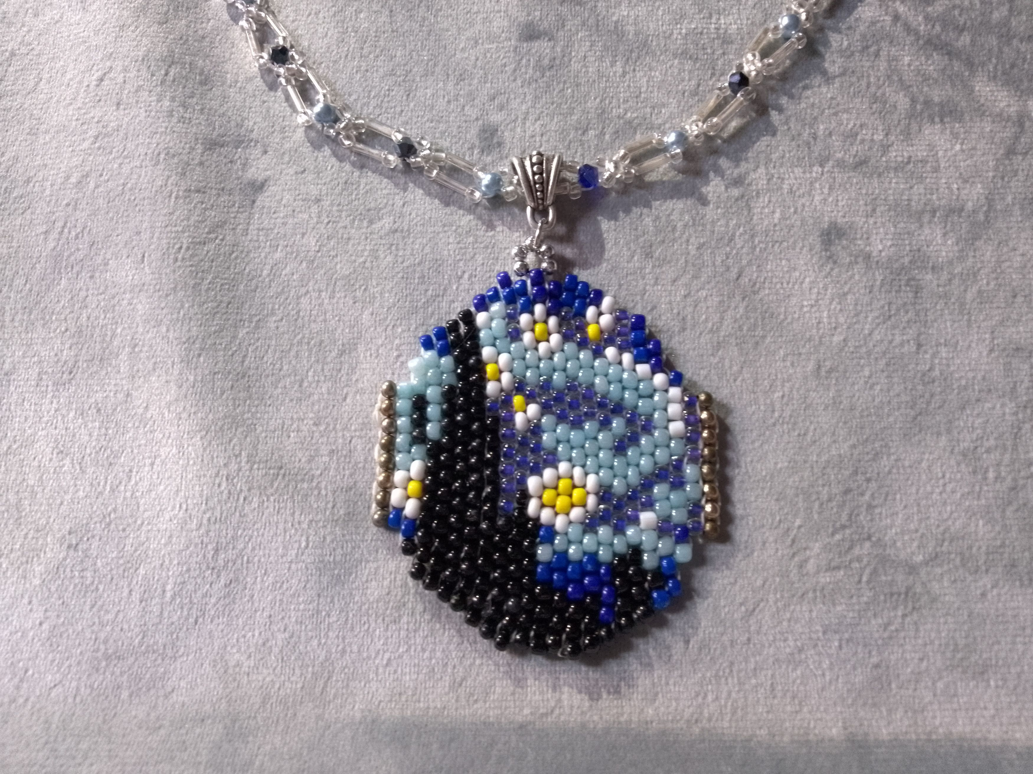 Handmade Necklace Pendant Beaded Van Gogh Art Boho Style Elegant Size ONE SIZE - 4 Thumbnail