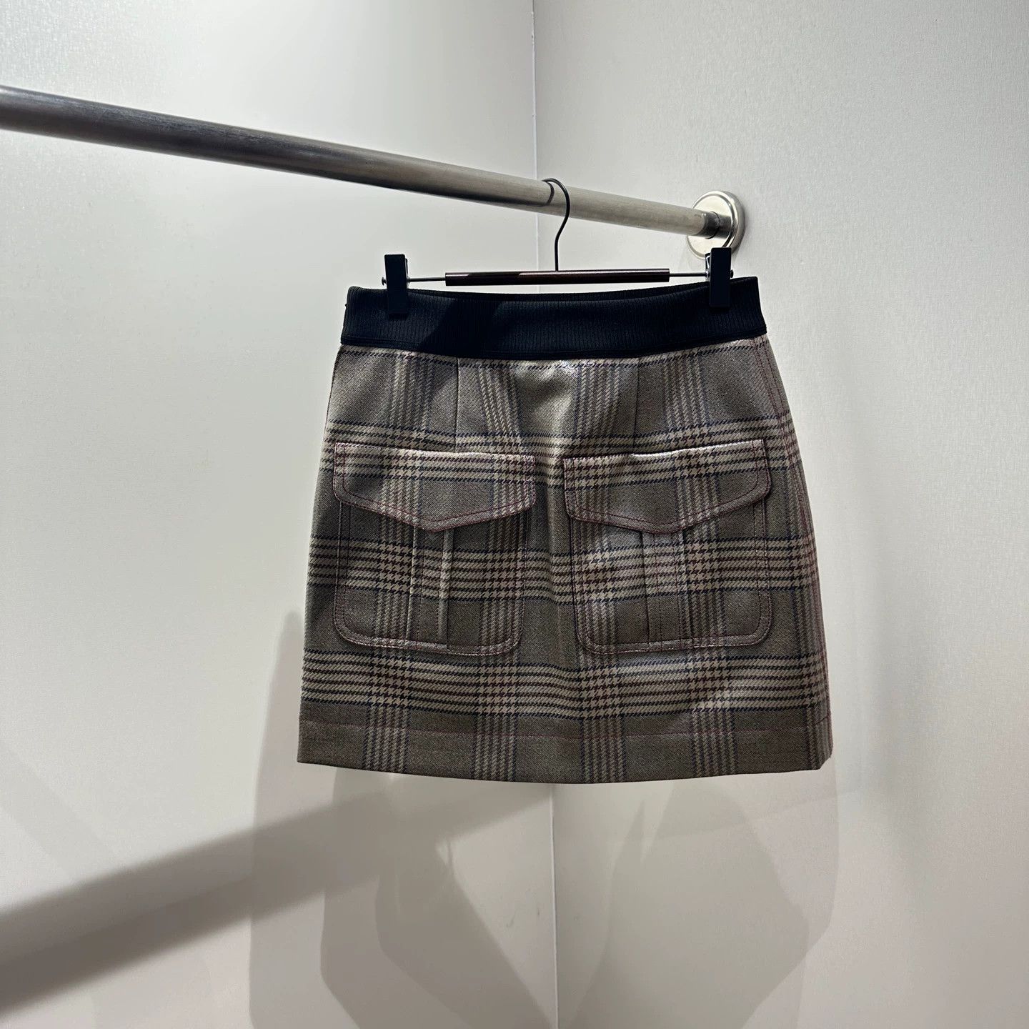 Fendi Fendi Double F Check Wool Paneled Skirt 40 Size 27" / US 4 / IT 40 - 2 Thumbnail
