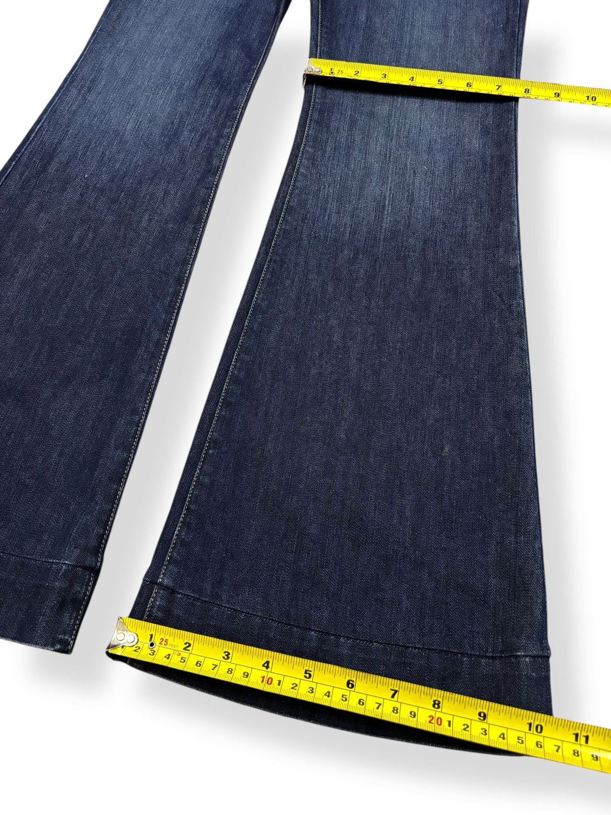 J Brand Vintage J Brand Dark Blue Wash Flare Bell Bottom Jeans Size 31" - 13 Thumbnail
