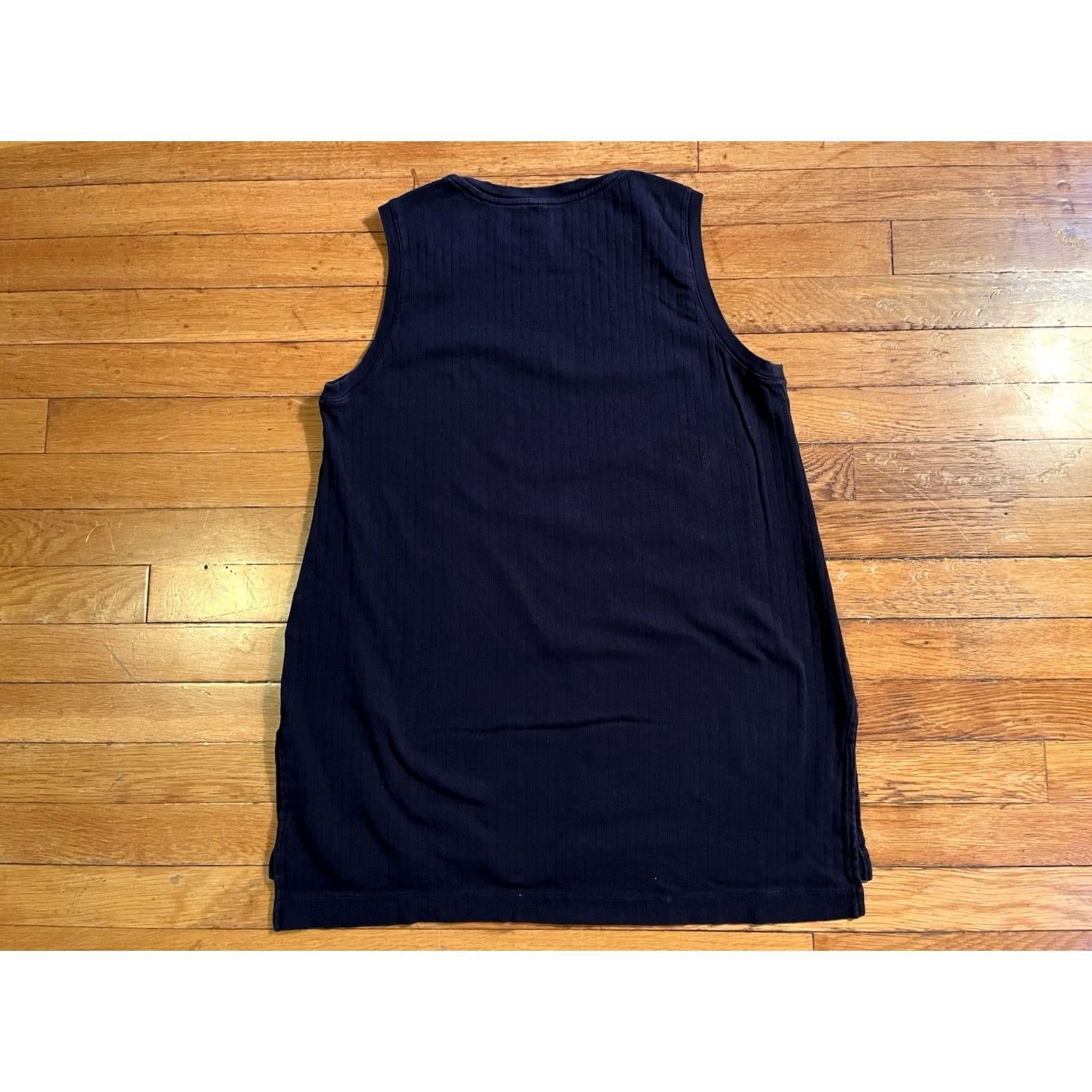 Uniqlo Uniqlo Tank Top Vest Women’s XL Blue Ribbed Sleeveless Crew Neck Slit Casual Basic Shirt Summer Spring Fall Size XL / US 12-14 / IT 48-50 - 5 Thumbnail