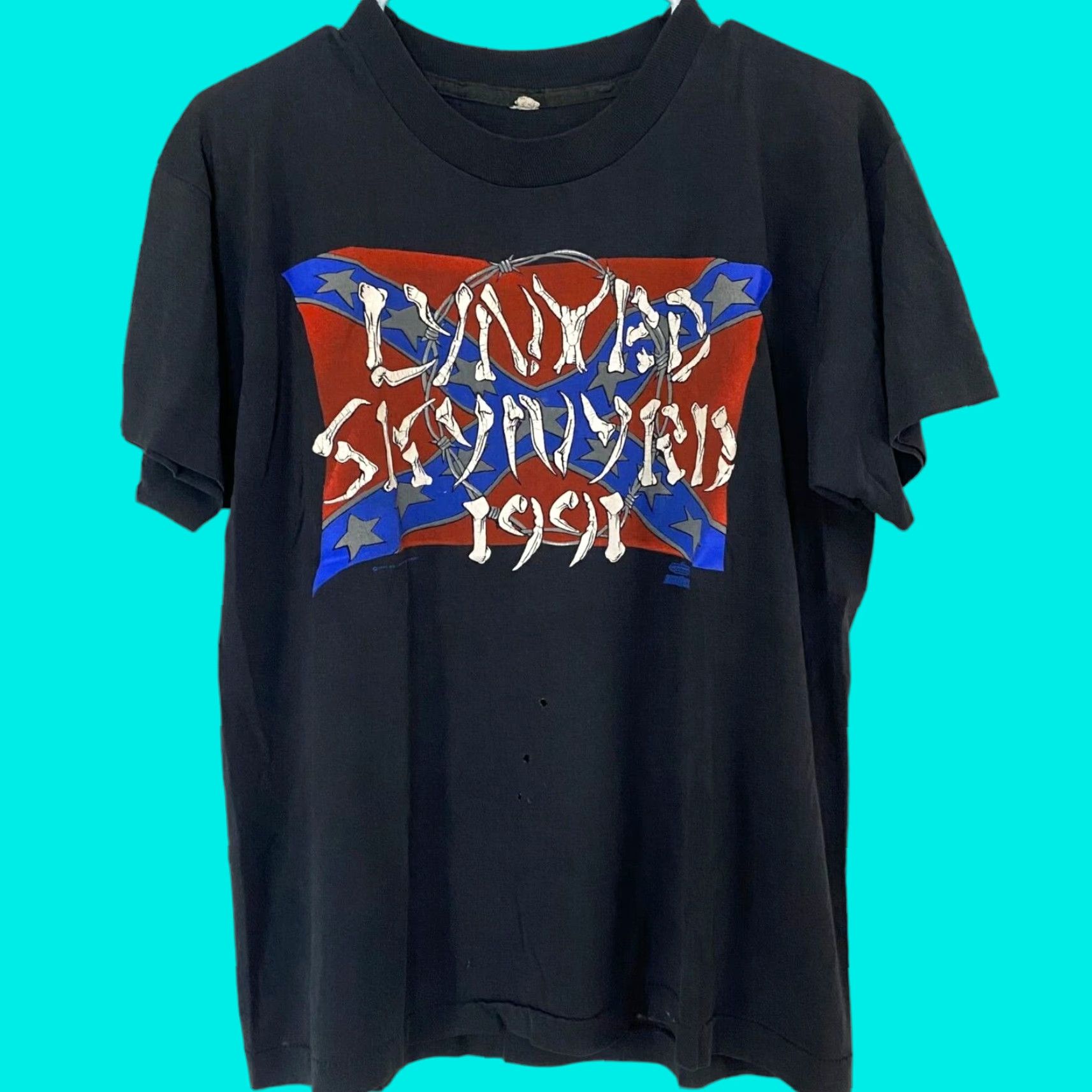 Vintage VINTAGE Lynyrd Skynyrd Tour Concert T Shirt Black Mens Large L 90s Music Rock Shirt Mens Size US L / EU 52-54 / 3 - 1 Thumbnail