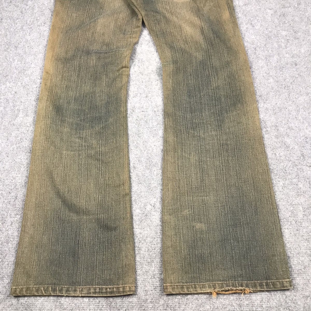 Japanese Brand × Wrangler FLARE DENIM RUSTY DISTRESSED WRANGLER EYELET DENIM PANTS Size US 28 / EU 44 - 11 Thumbnail