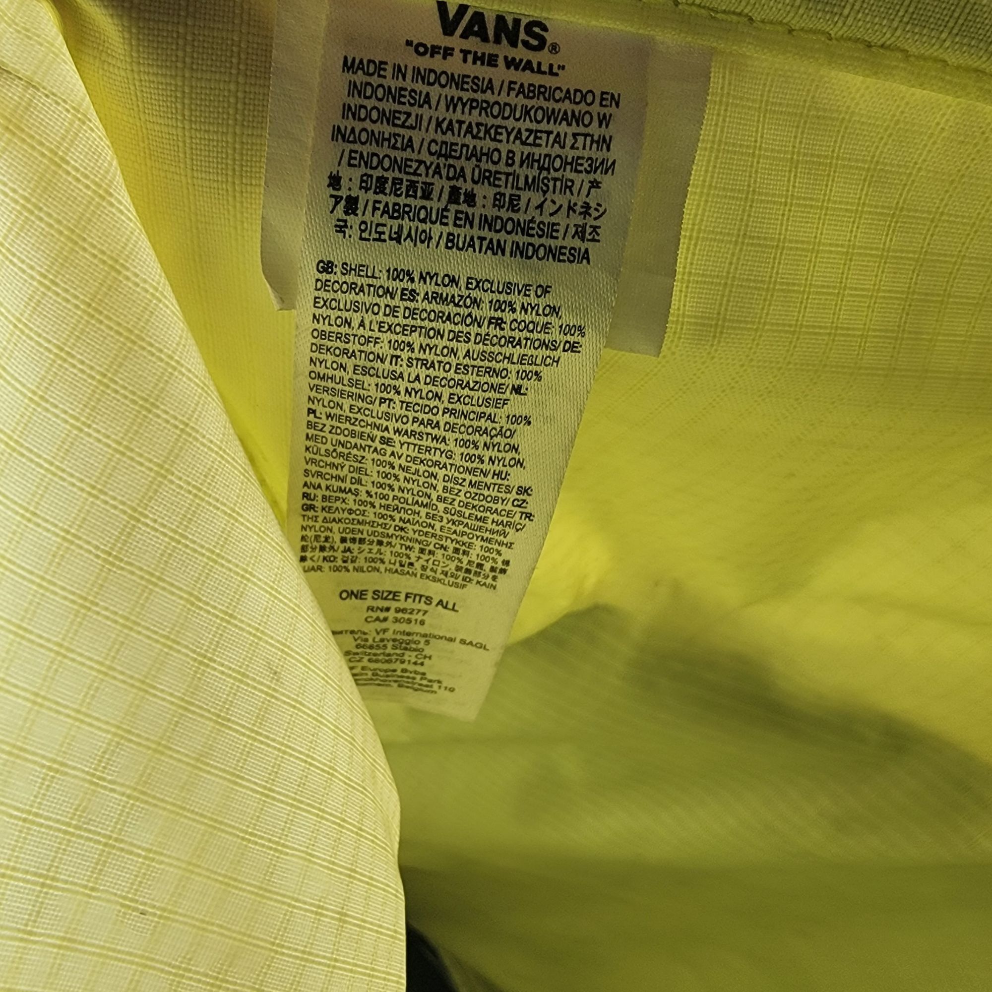 Vans Vans Yellow Roll Top Backpack Hiking Camping Trails Outdoors Size ONE SIZE - 6 Thumbnail