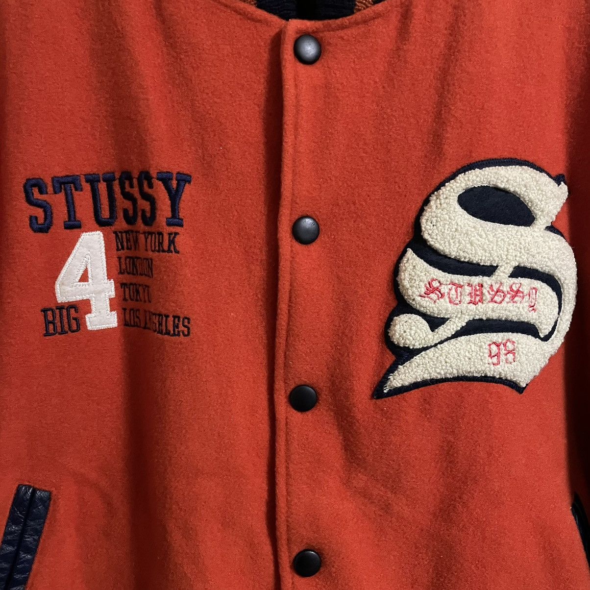 Stussy stussy big4 varsity jacket Size US L / EU 52-54 / 3 - 3 Thumbnail