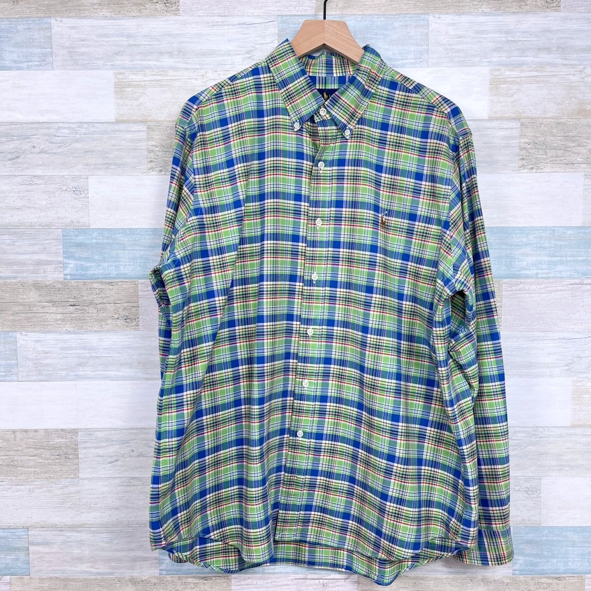 Ralph Lauren Ralph Lauren Oxford Button Down Shirt Green Plaid Mens XL Size US XL / EU 56 / 4 - 1 Thumbnail