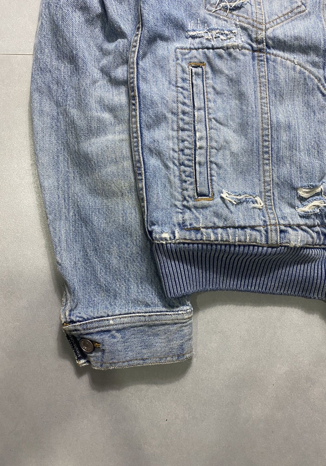 Dolce & Gabbana Dolce & Gabbana - Distressed Denim Jacket Size US M / EU 48-50 / 2 - 4 Thumbnail