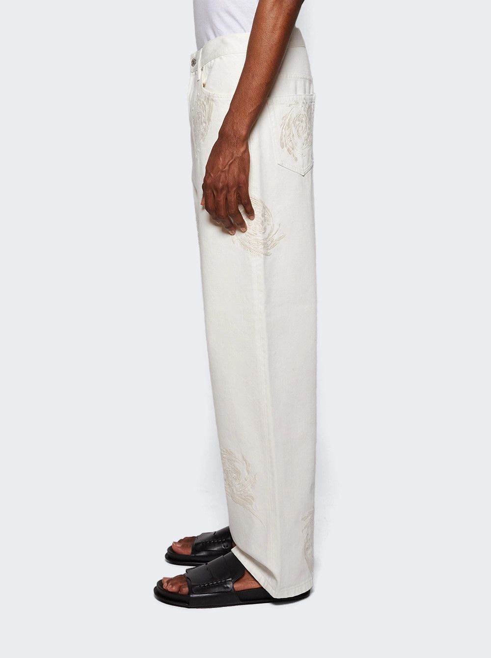 Dries Van Noten o1mle0226 Pine Embroidered Pants in Neutrals Size US 34 / EU 50 - 3 Thumbnail