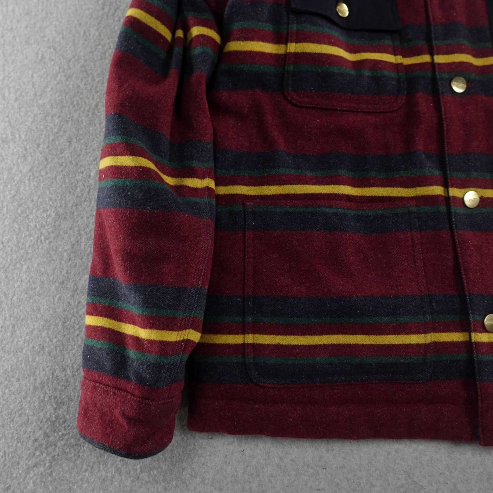 Carhartt Wip VINTAGE Carhartt WIP Oregon Jacket Mens Large (24X29) Burgundy Starco Stripe Workwear Size US L / EU 52-54 / 3 - 7 Thumbnail