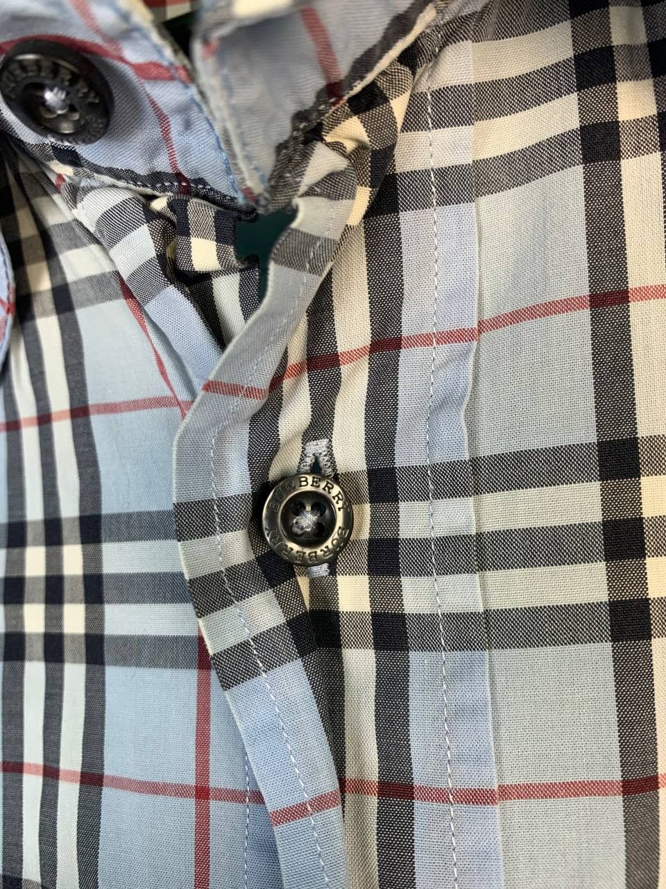 Burberry Burberry Men Long Sleeve Blue Shirt Vintage Nova Check Size US XL / EU 56 / 4 - 4 Thumbnail