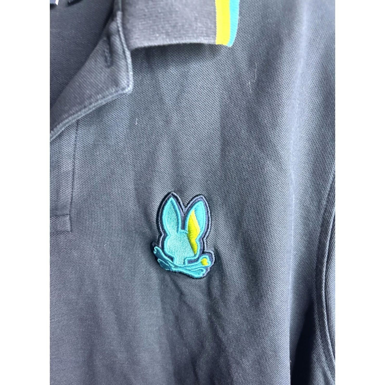 Psycho Bunny Psycho Bunny Polo Shirt Mens 7 Blue Pique Tipped Collar Bunny Logo Casual Size US M / EU 48-50 / 2 - 3 Thumbnail