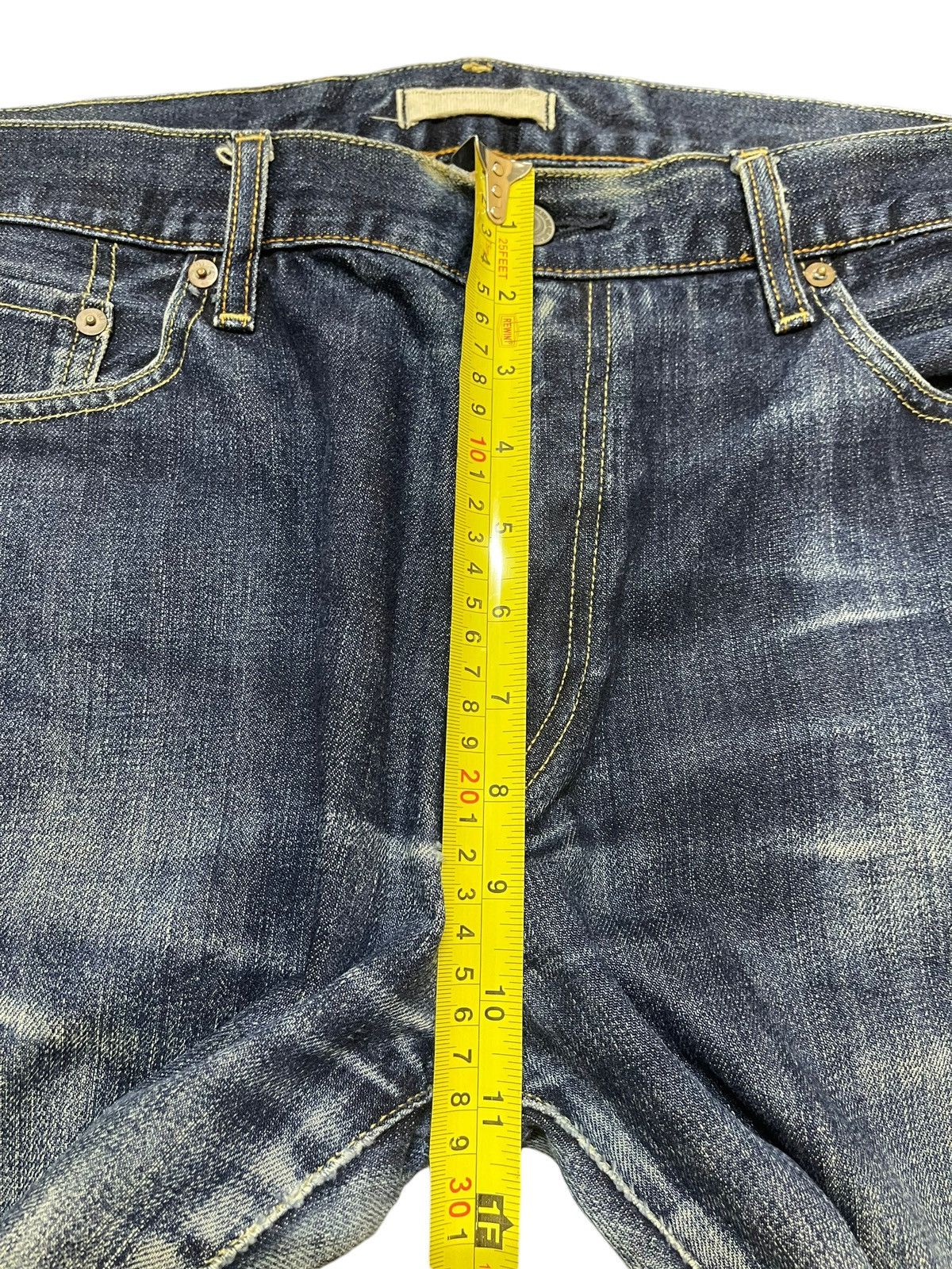 Uniqlo Vintage Y2K Japanese Uniqlo Blue Faded Wash Whisker Straight Size US 36 / EU 52 - 14 Thumbnail