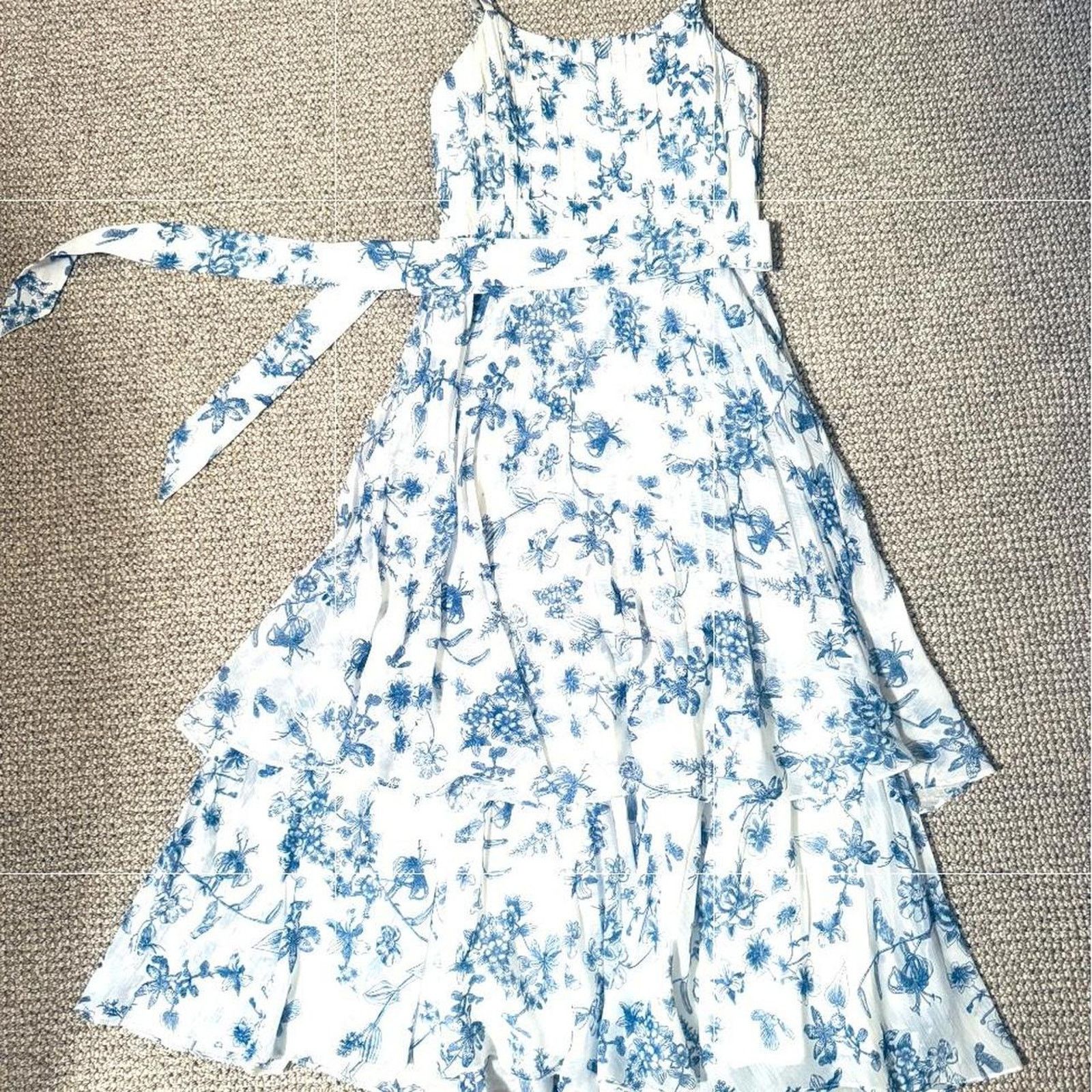 Club Monaco Blue and White Floral Dress -Club Monaco maxi dress Size S / US 4 / IT 40 - 4 Thumbnail