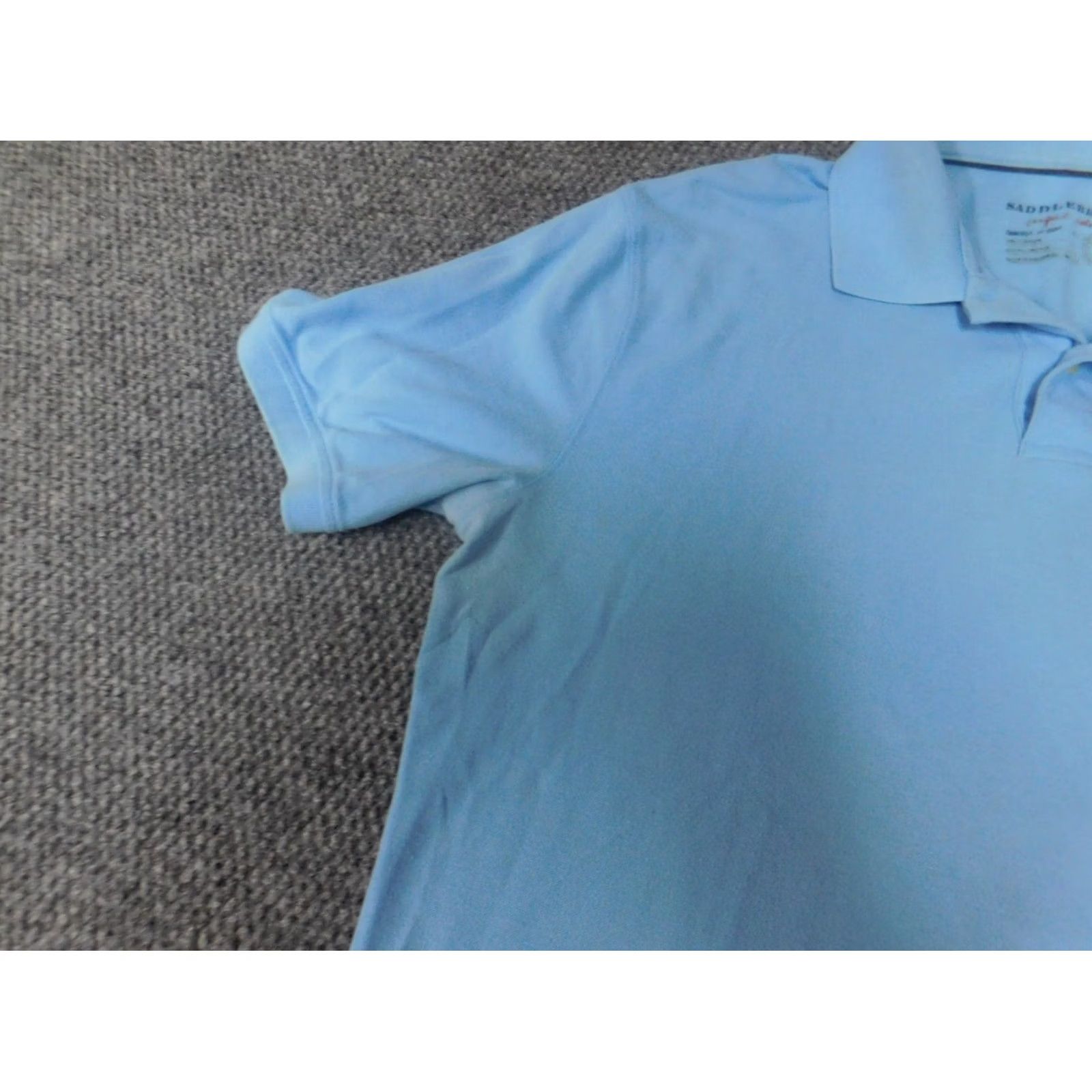 Vintage Saddlebred Polo Shirt Short Sleeve Blue Regular L Mens Striped Button Collar Golf Comfort flex Size US L / EU 52-54 / 3 - 4 Thumbnail