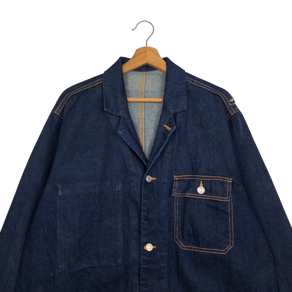 Japanese Brand 📌Vintage Indigo Denim Work Jacket Unbranded Issey Miyake Size US L / EU 52-54 / 3 - 4 Thumbnail