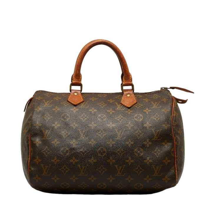 Louis Vuitton Monogram Speedy 30 Handbag Brown M41108 Rfid Gold Hardware