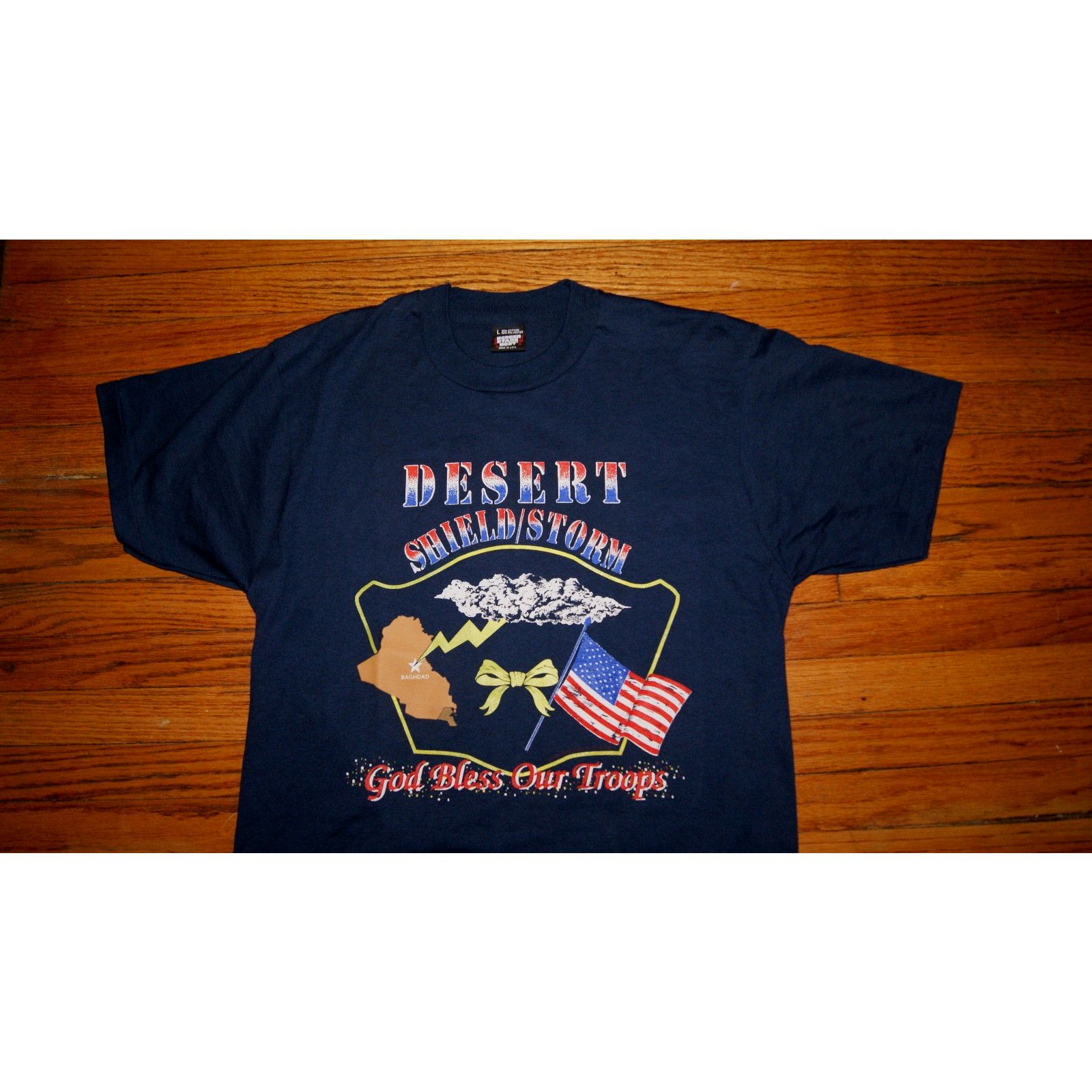 Vintage VTG Operation Desert Storm USA single stitch TShirt L NEW! Size US L / EU 52-54 / 3 - 1 Thumbnail