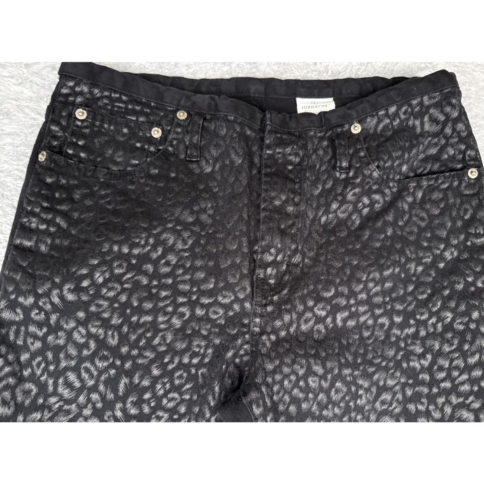 Jordache VINTAGE Jordache Jeans Women Bootcut Black Leopard Print Denim 28x30 90s Size 32" / US 10 / IT 46 - 4 Thumbnail