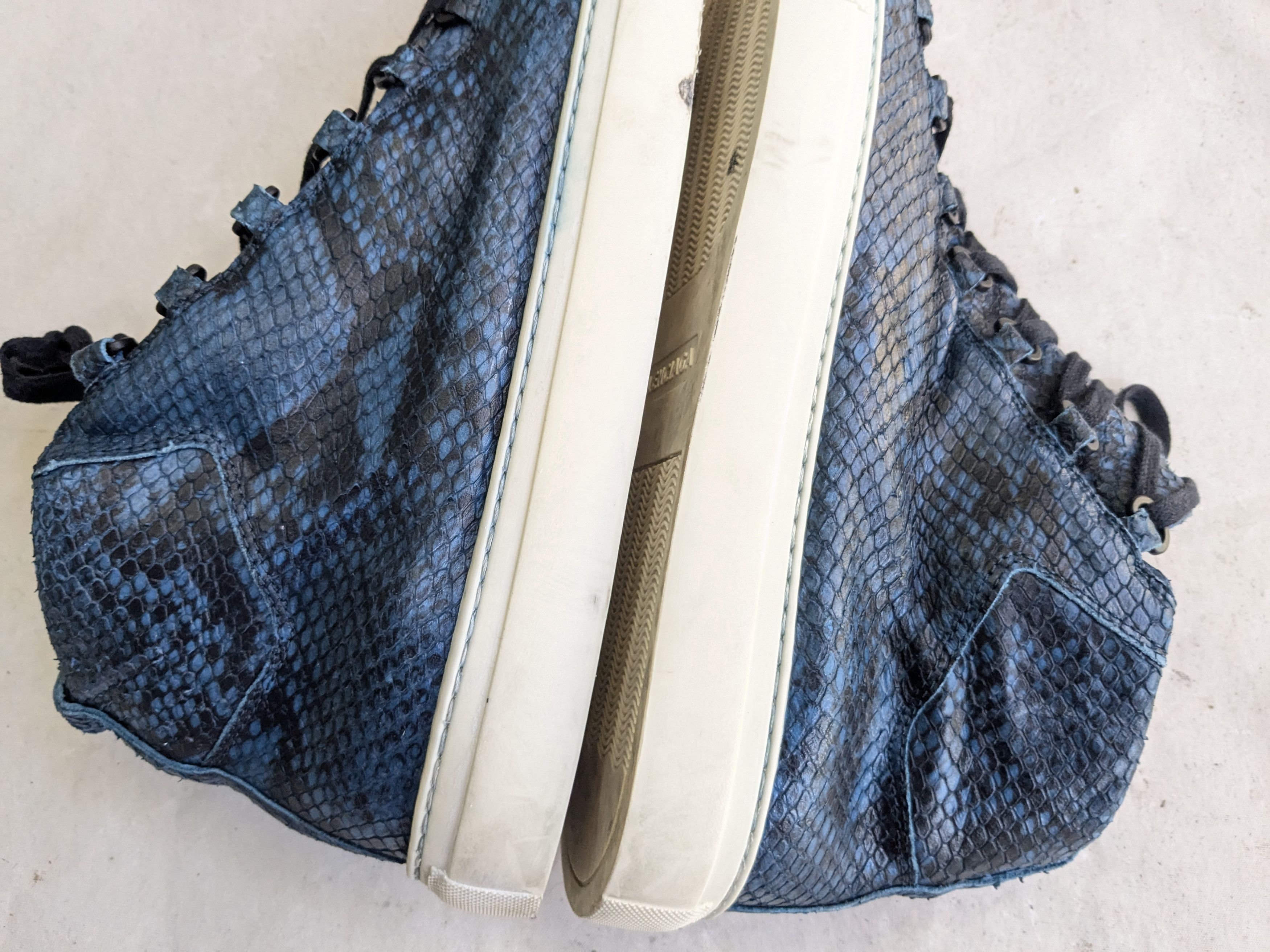 Balenciaga Balenciaga Arena Blue 12 High Tops Leather Snakeskin Size US 12 / EU 45 - 9 Thumbnail