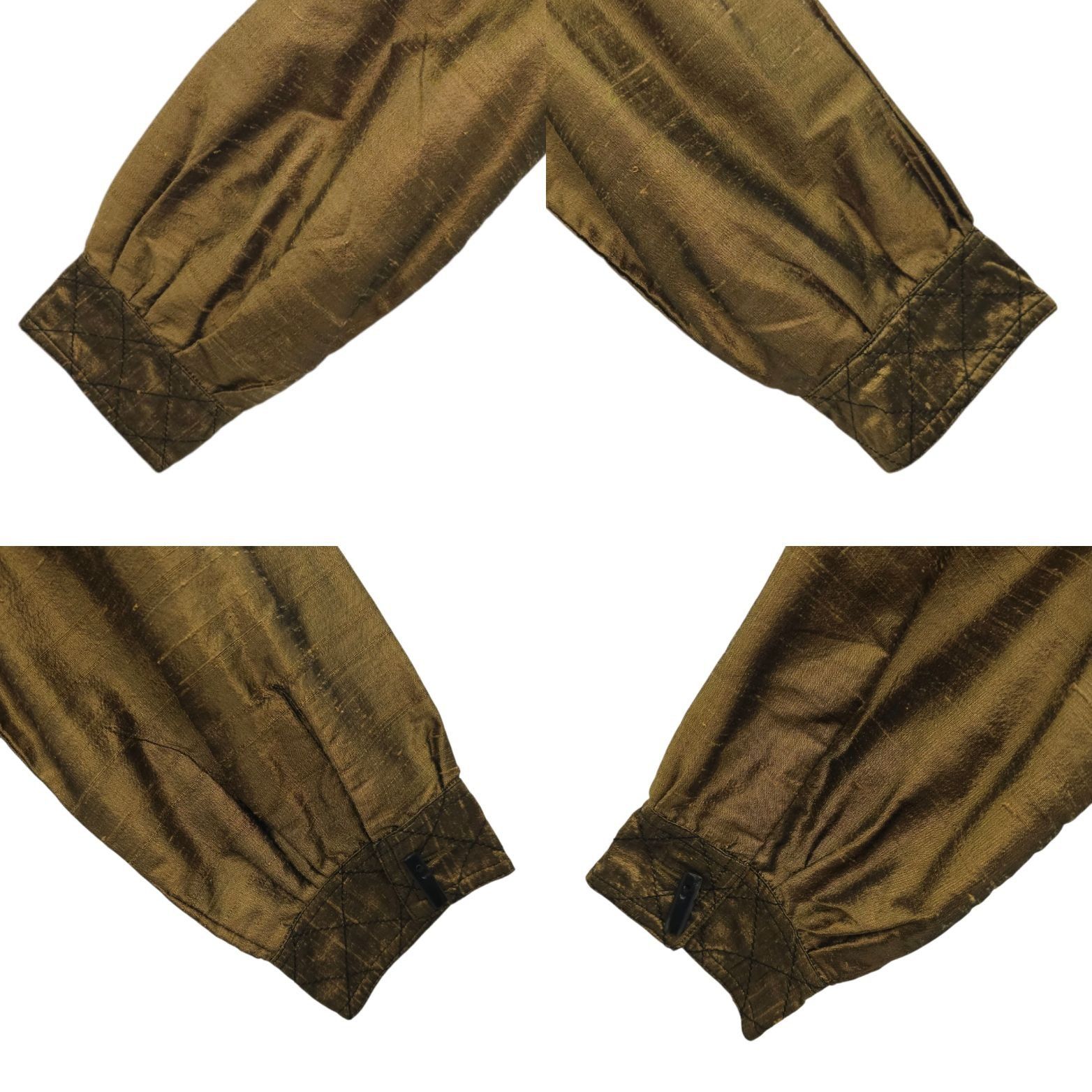 Other Yak Magik Silk Quilted Jacket XL Gold Bronze Lattice Toggle Size XL / US 12-14 / IT 48-50 - 12 Thumbnail
