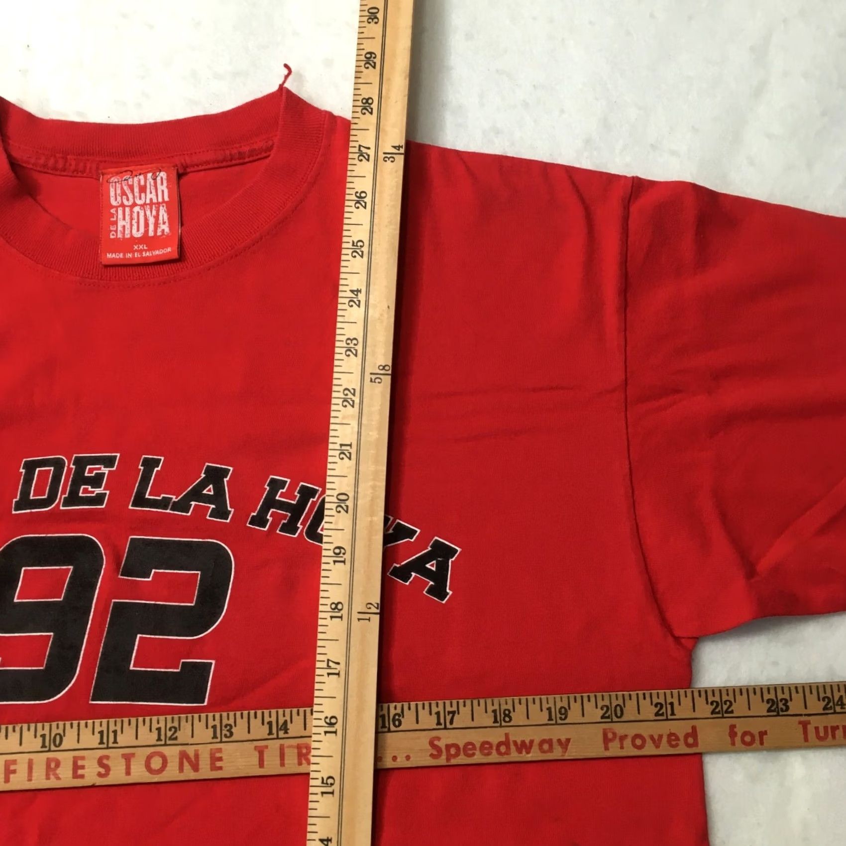 Vintage VTG 1992 De La Hoya Boxing Promo Graphic golden boy signature tee red Size US XXL / EU 58 / 5 - 5 Thumbnail